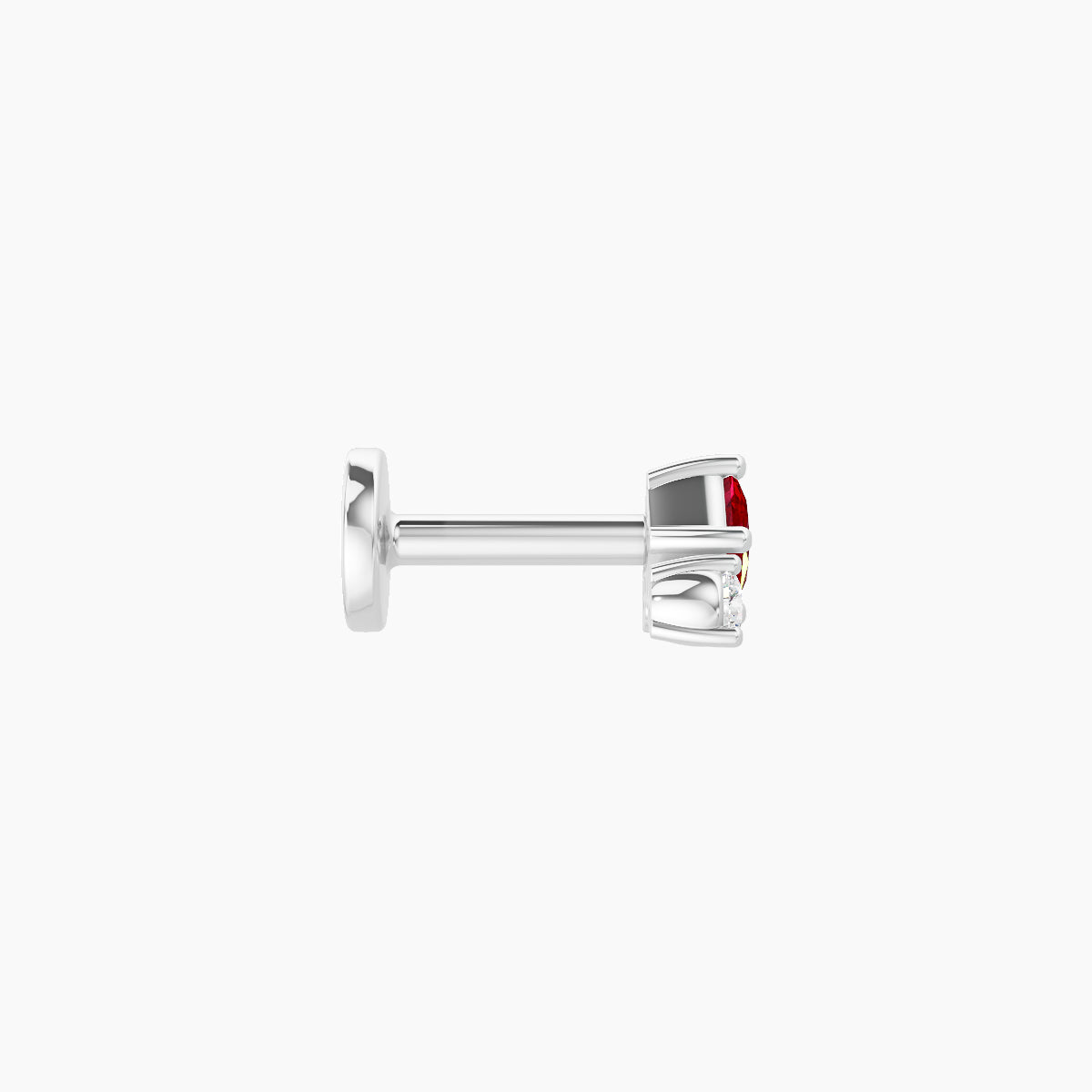 Ariana S | 18k White Gold 5 mm 4.5 mm Ruby & Diamond Nose Piercing