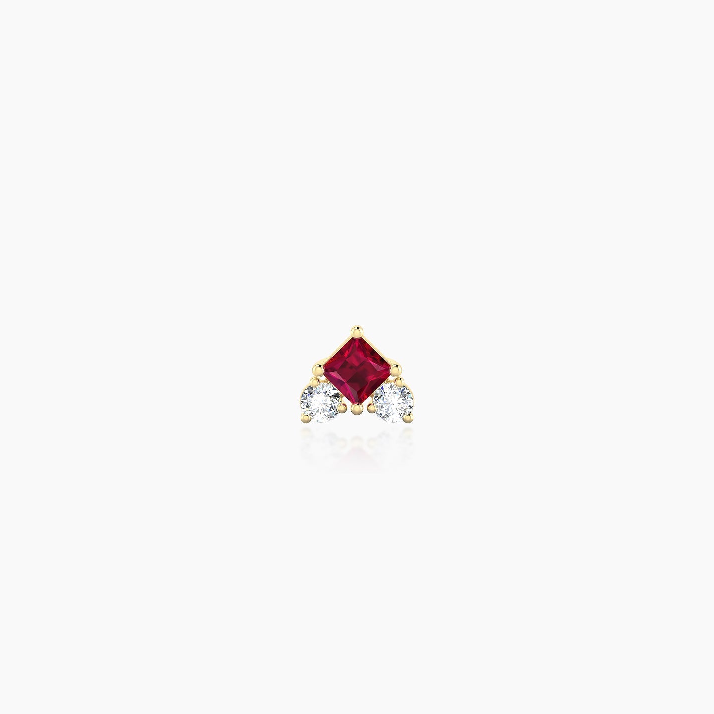 Ariana S | 18k Yellow Gold 5 mm 4.5 mm Ruby & Diamond Nose Piercing