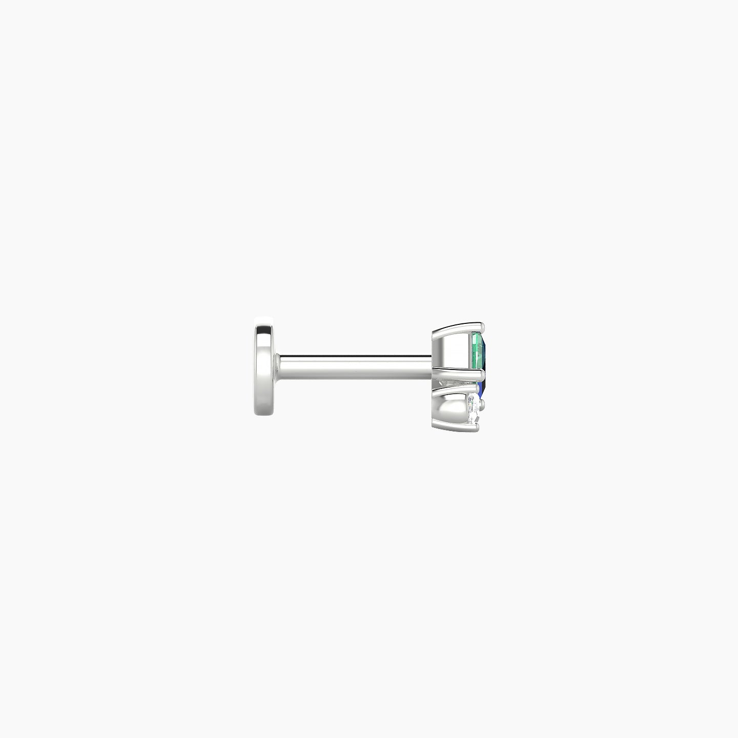 Ariana S | 18k White Gold 5 mm 4.5 mm Emerald & Diamond Nose Piercing
