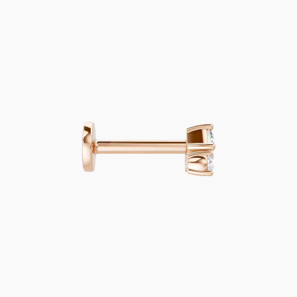 Ariana S | 18k Rose Gold 4.5 mm 6.5 mm Diamond Nose Piercing