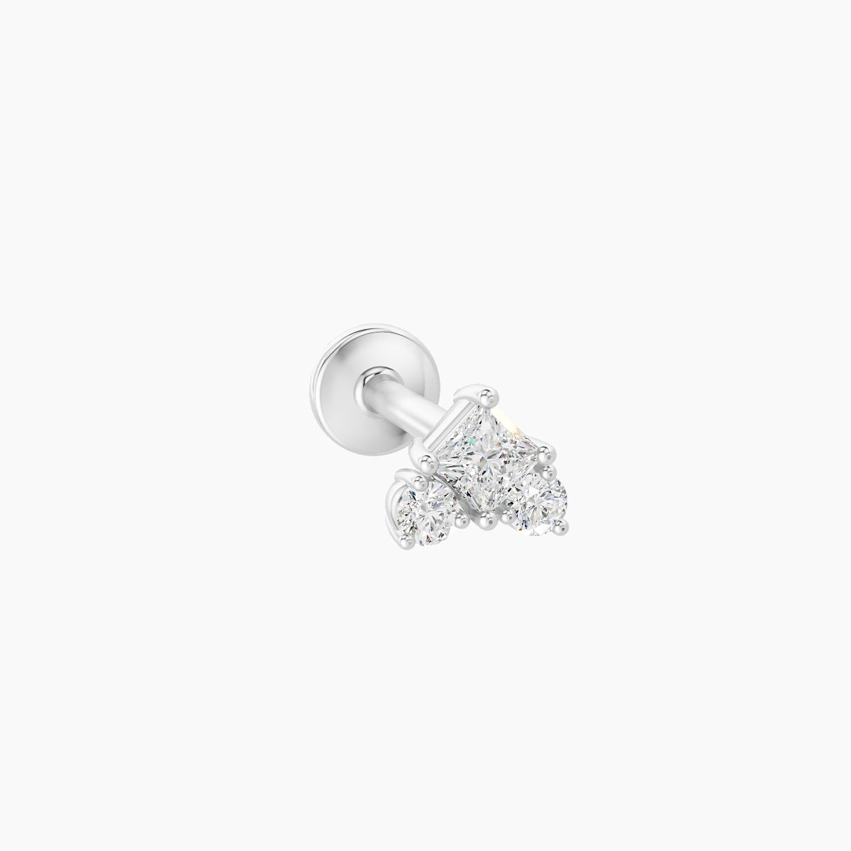 Ariana S | 18k White Gold 4.5 mm 6.5 mm Diamond Nose Piercing