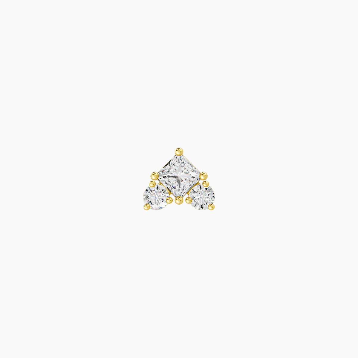 Ariana S | 18k Yellow Gold 4.5 mm 6.5 mm Diamond Nose Piercing