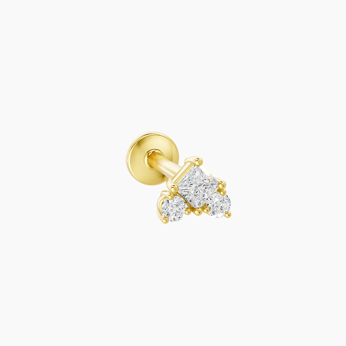 Ariana S | 18k Yellow Gold 4.5 mm 6.5 mm Diamond Nose Piercing
