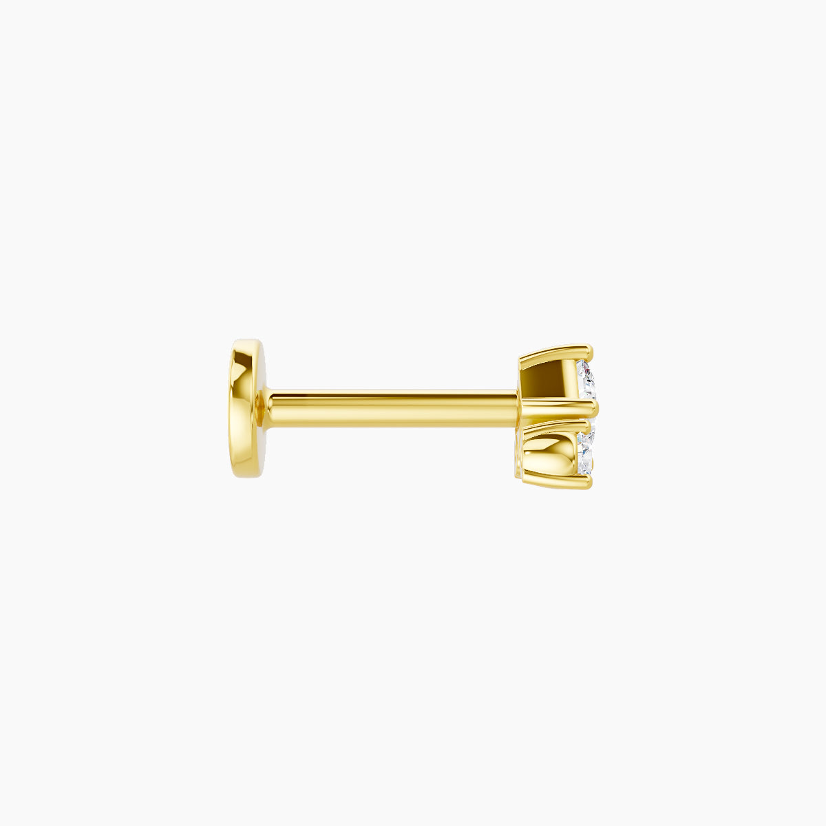 Ariana S | 18k Yellow Gold 4.5 mm 6.5 mm Diamond Nose Piercing