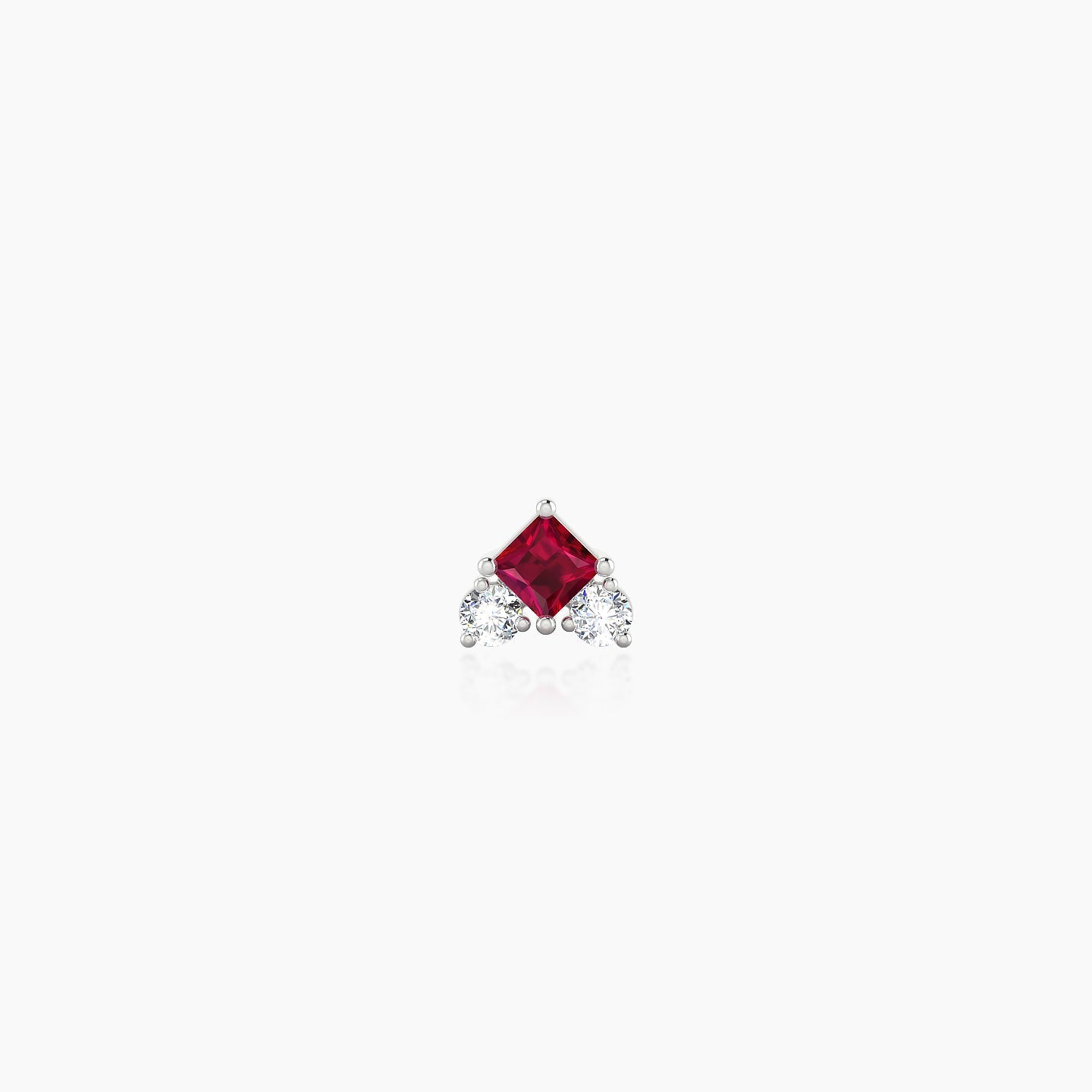 Ariana S | 18k White Gold 6.5 mm 4.5 mm Ruby & Diamond Nose Piercing
