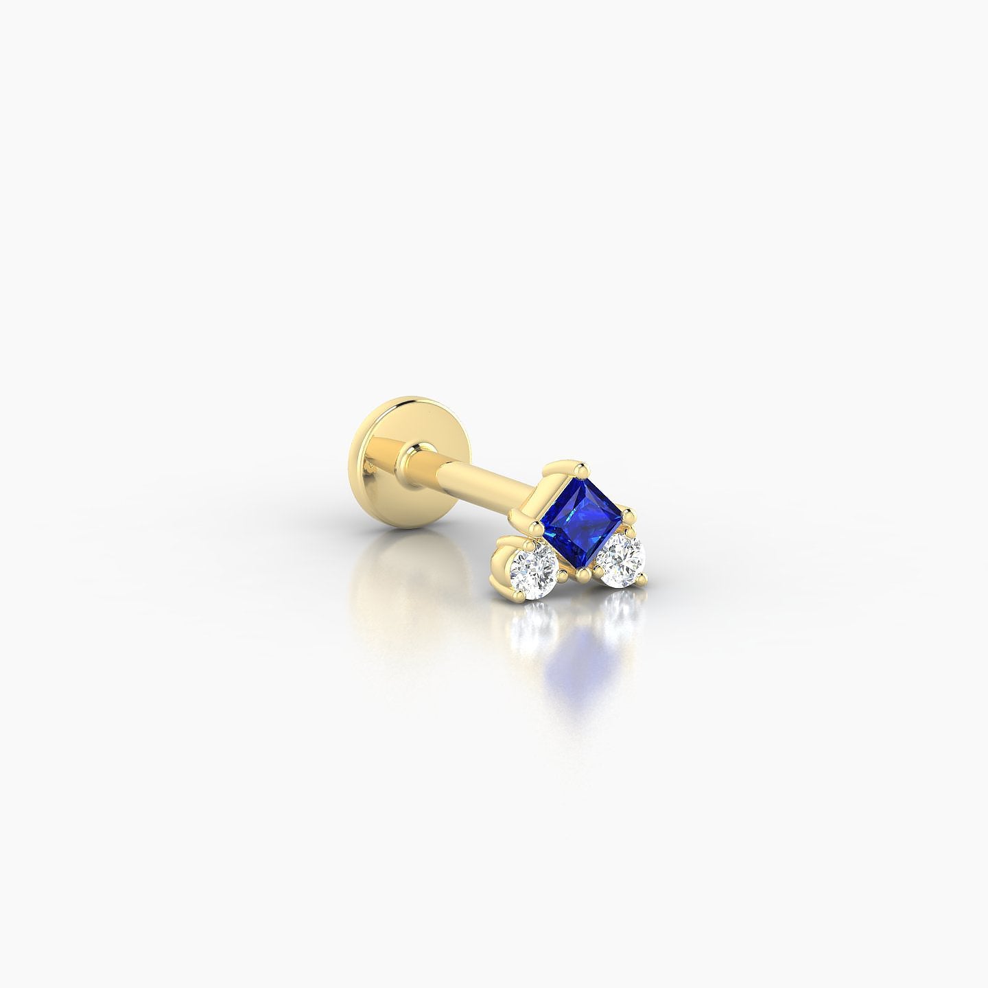 Ariana S | 18k Yellow Gold 6.5 mm 4.5 mm Sapphire & Diamond Nose Piercing