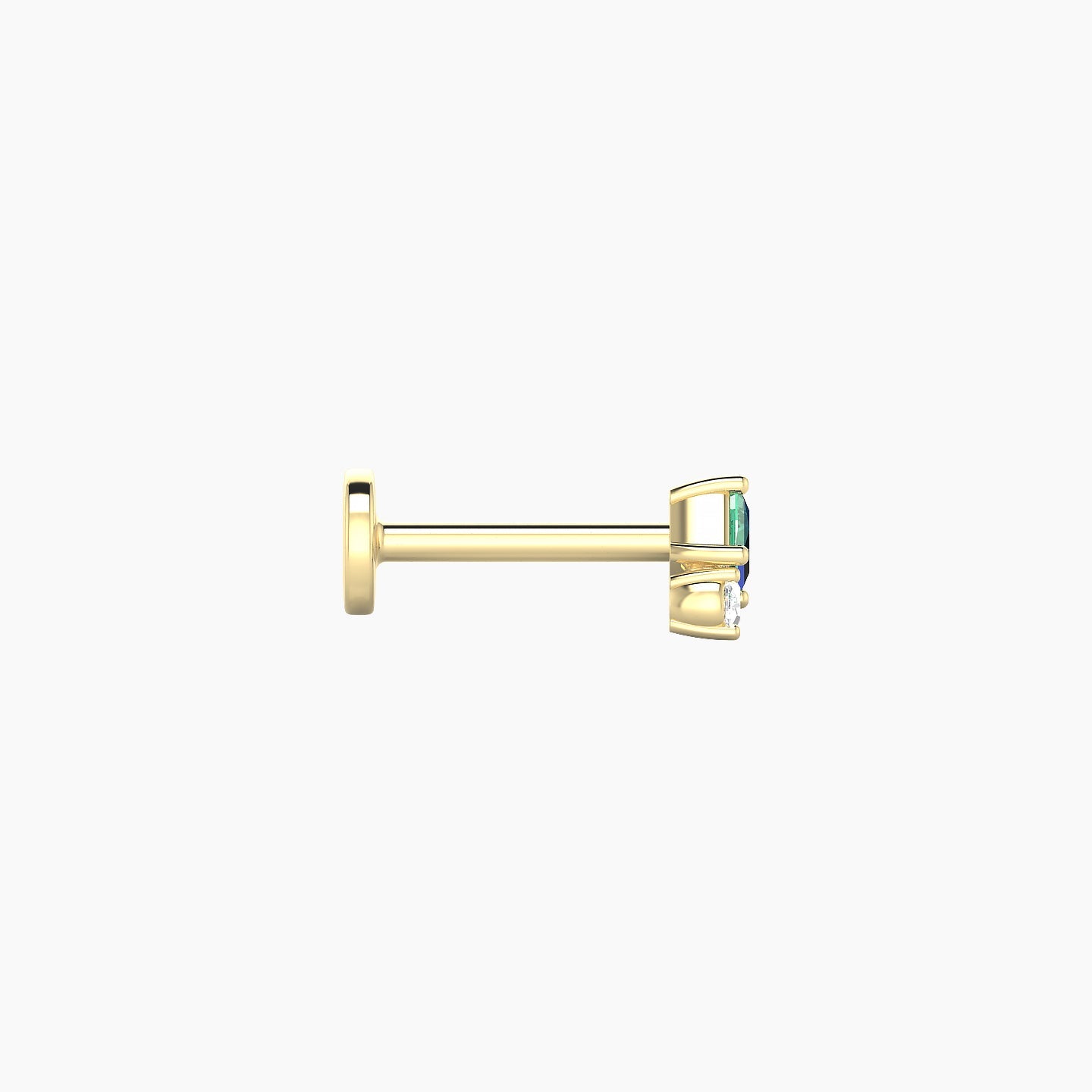 Ariana S | 18k Yellow Gold 6.5 mm 4.5 mm Emerald & Diamond Nose Piercing