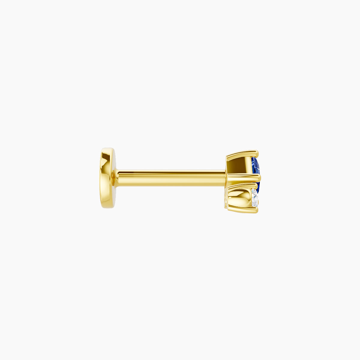 Ariana S | 18k Yellow Gold 6.5 mm 4.5 mm Sapphire & Diamond Piercing