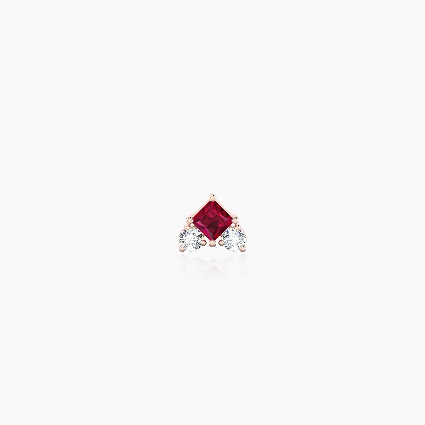 Ariana S | 18k Rose Gold 6.5 mm 4.5 mm Ruby & Diamond Piercing