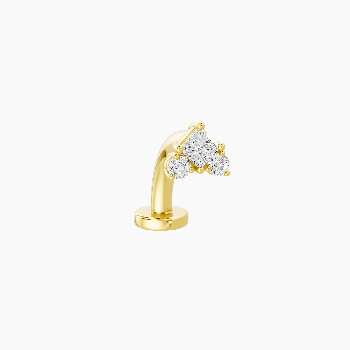 Ariana S | 18k Yellow Gold 4.5 mm 8 mm Diamond Floating Navel Piercing