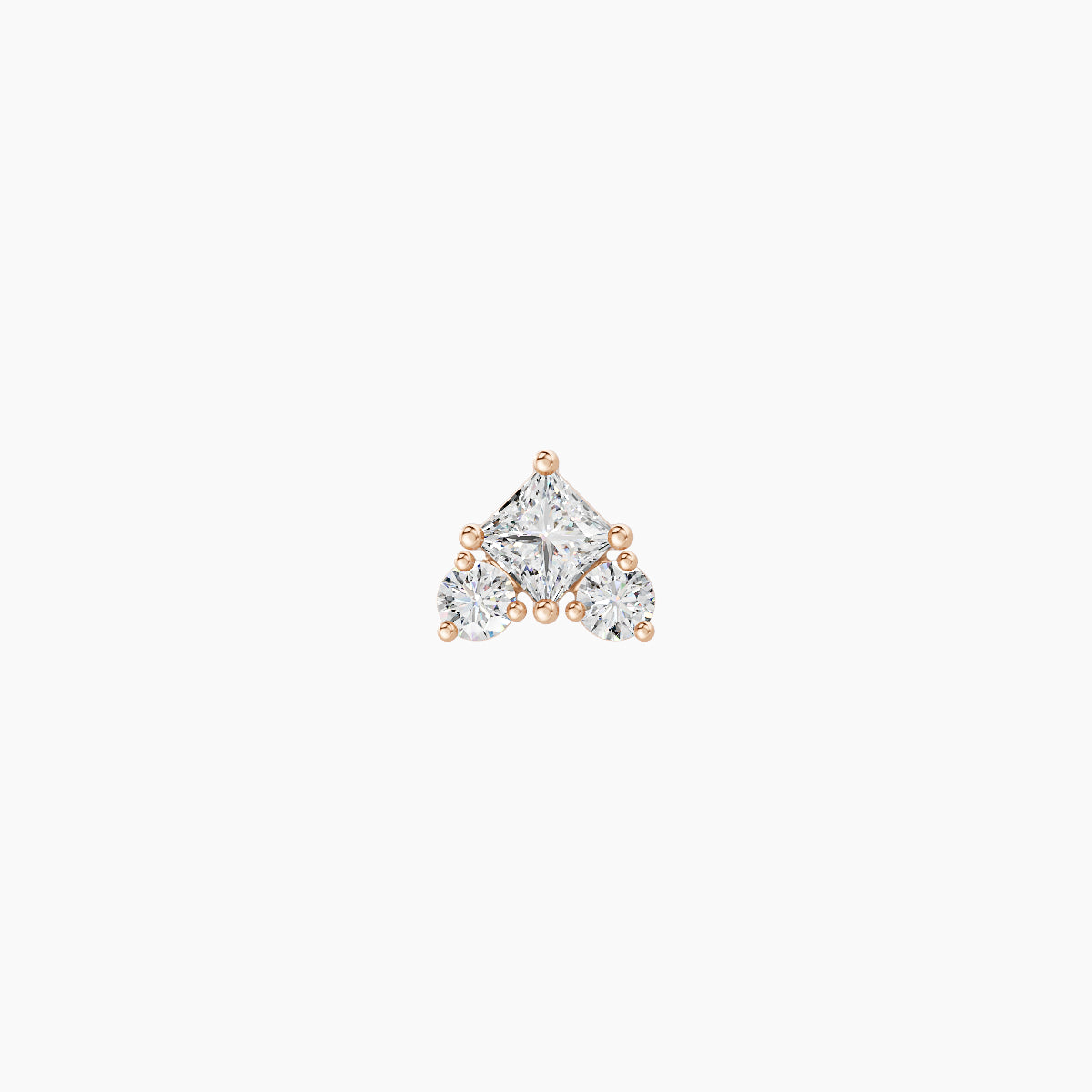 Ariana S | 18k Rose Gold 4.5 mm 8 mm Diamond Nose Piercing
