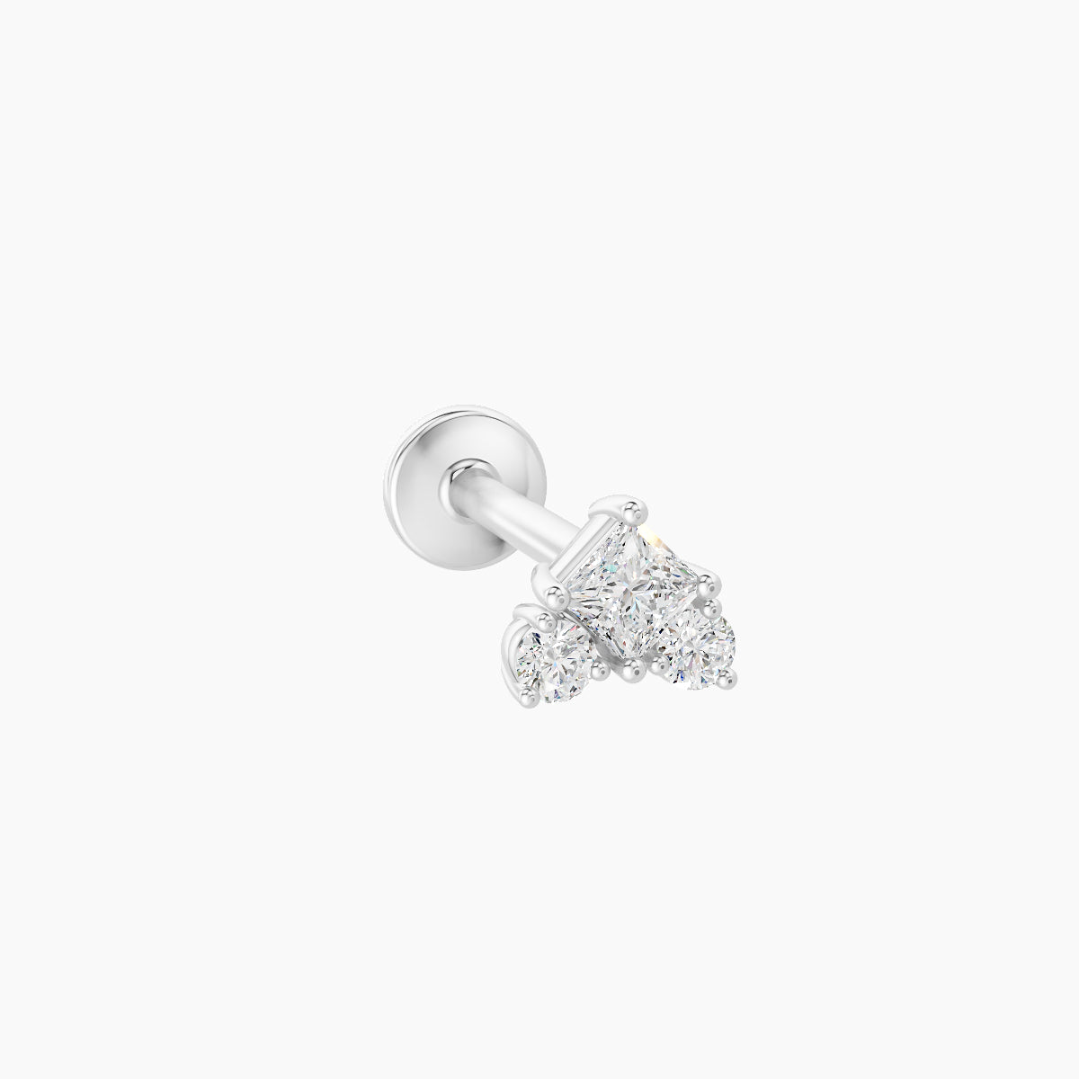 Ariana S | 18k White Gold 4.5 mm 8 mm Diamond Nose Piercing