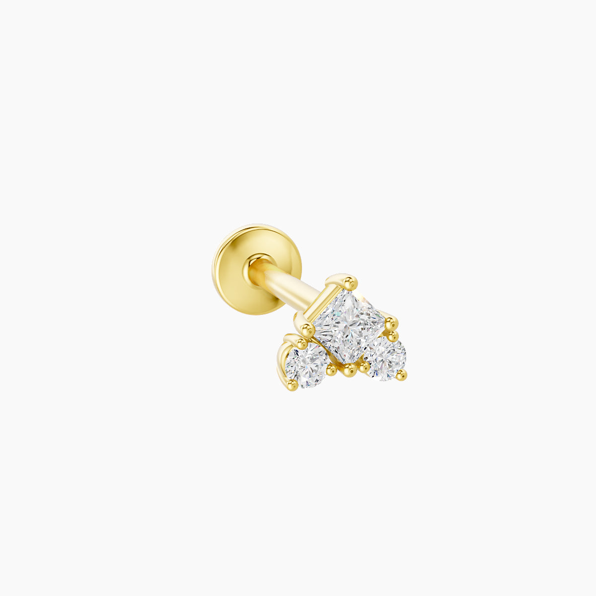 Ariana S | 18k Yellow Gold 4.5 mm 8 mm Diamond Nose Piercing