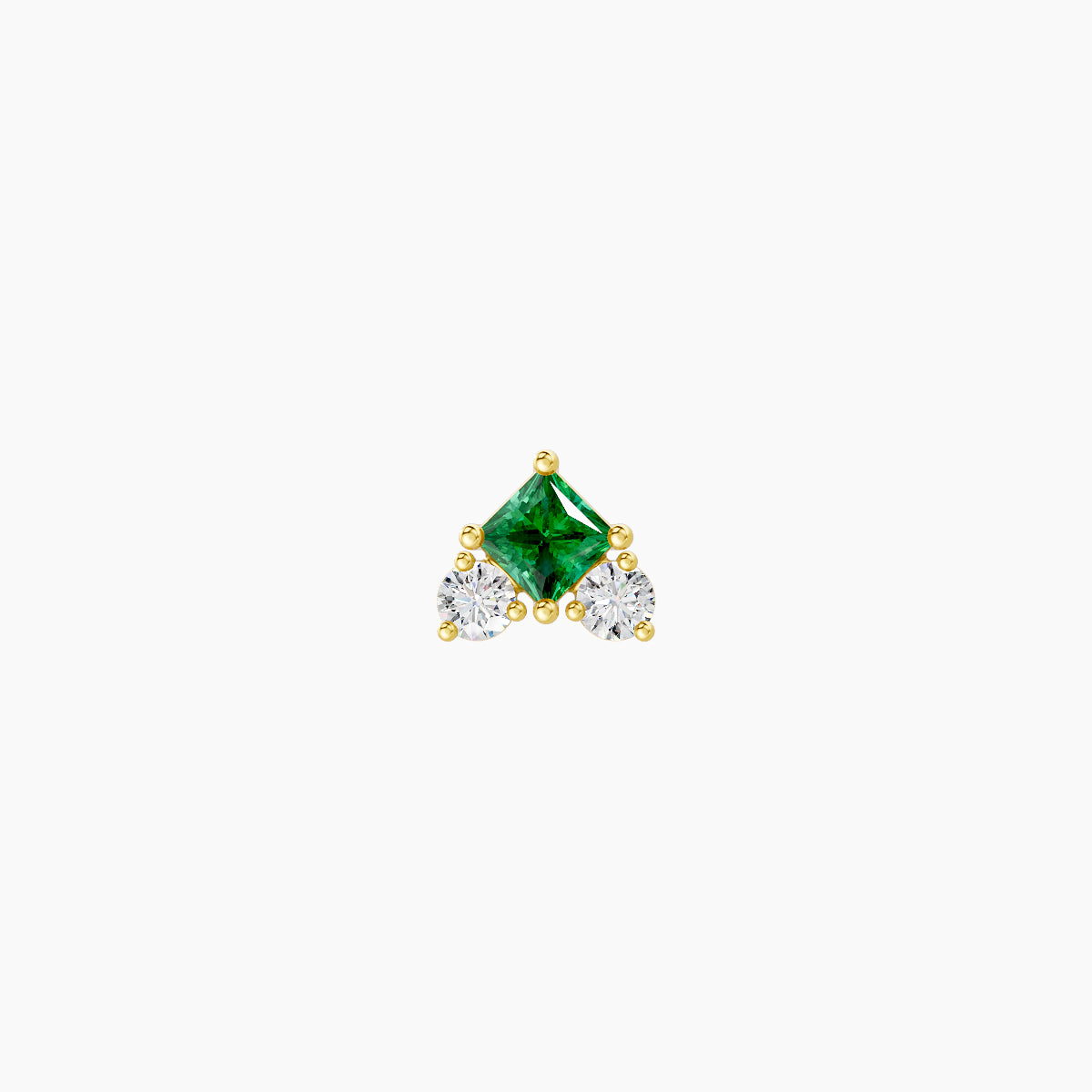 Ariana S | 18k Yellow Gold 8 mm 4.5 mm Emerald & Diamond Nose Piercing