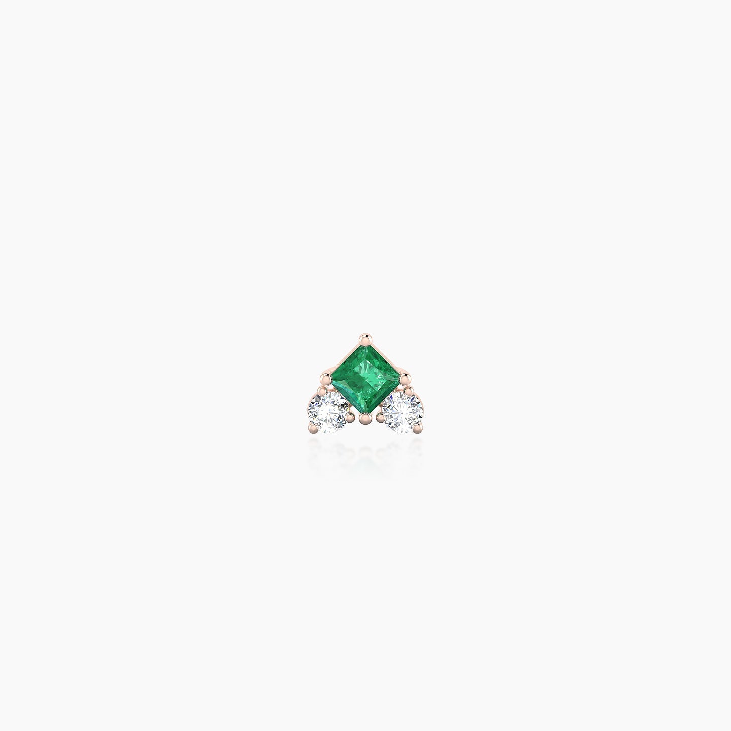 Ariana S | 18k Rose Gold 8 mm 4.5 mm Emerald & Diamond Nose Piercing
