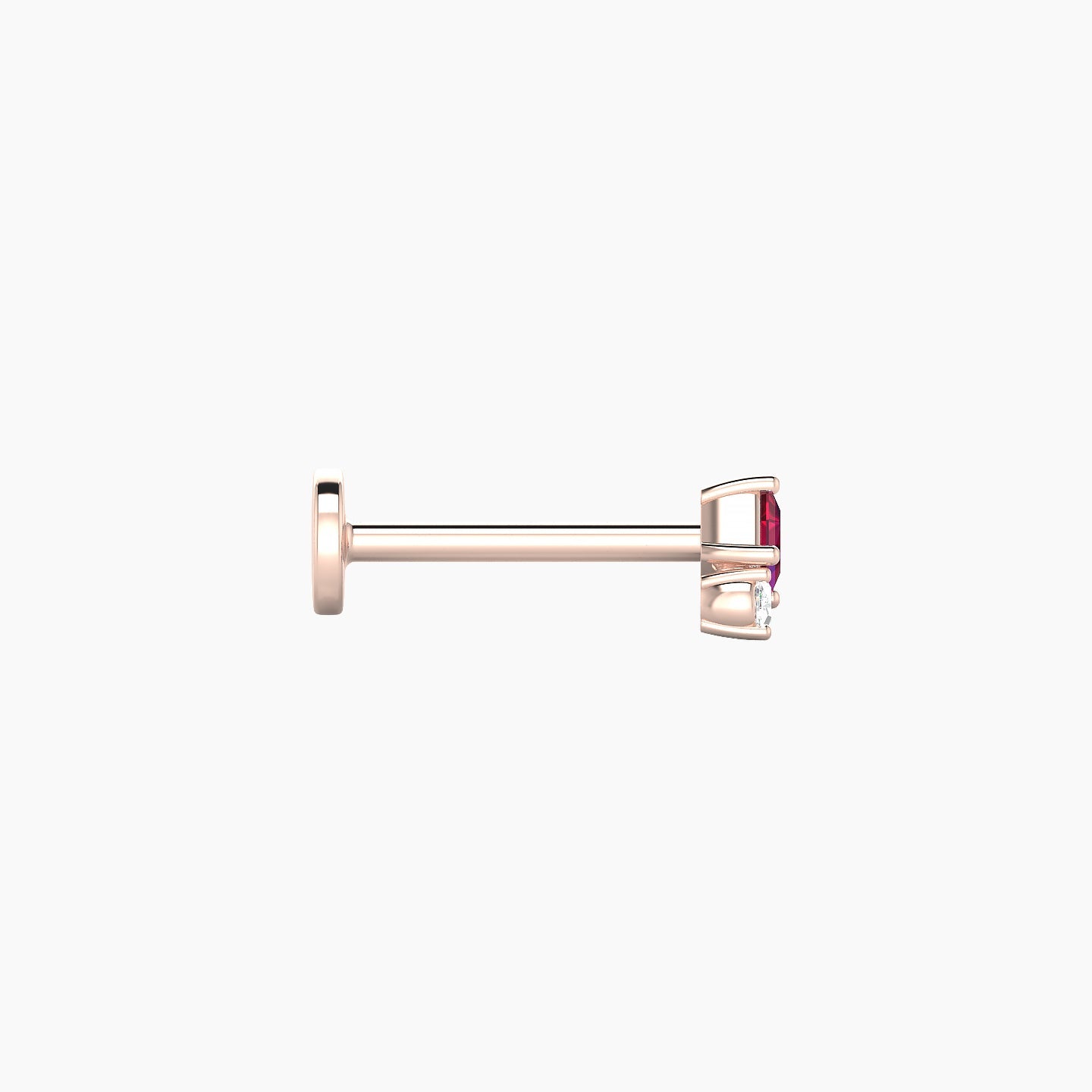 Ariana S | 18k Rose Gold 8 mm 4.5 mm Ruby & Diamond Nose Piercing
