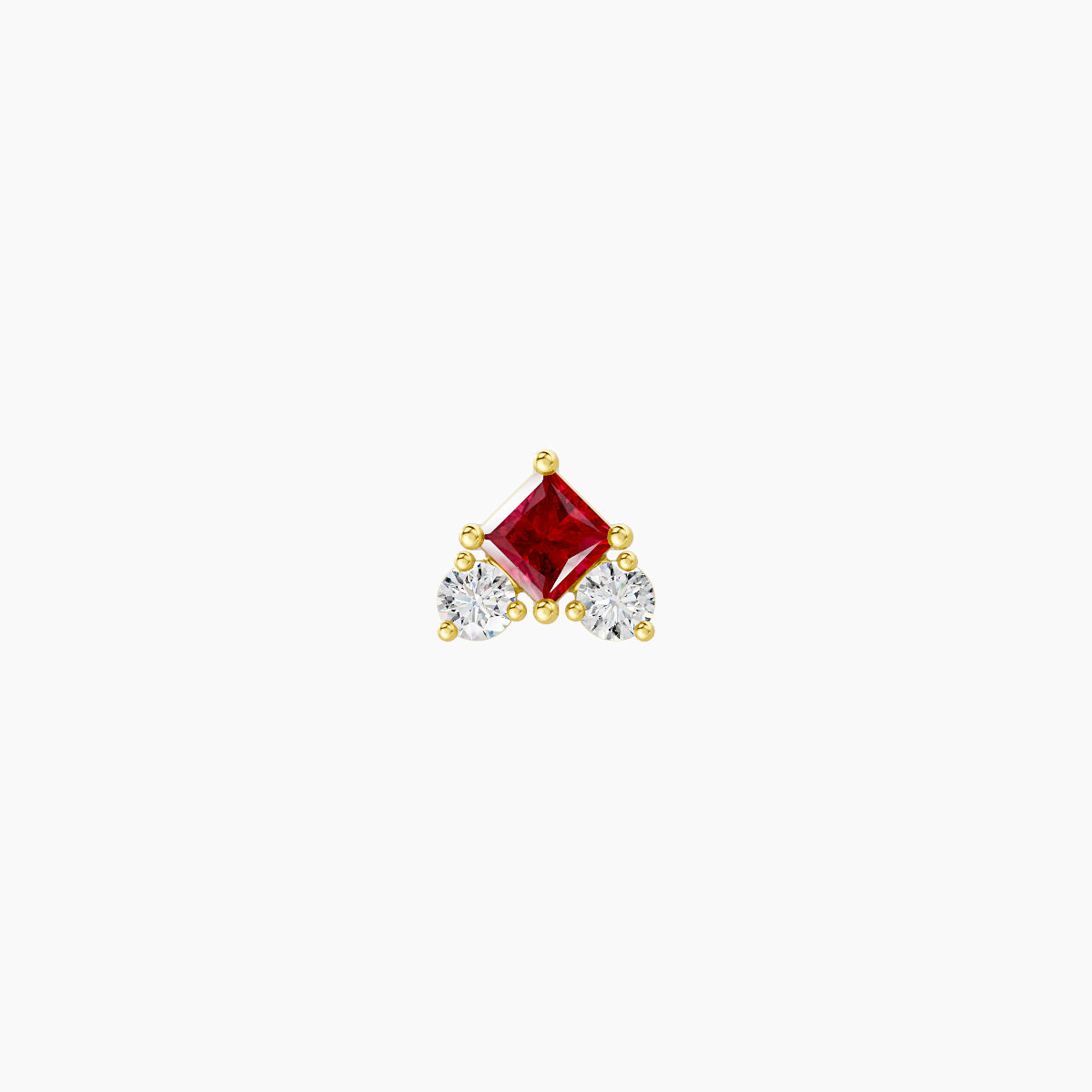 Ariana S | 18k Yellow Gold 8 mm 4.5 mm Ruby & Diamond Piercing