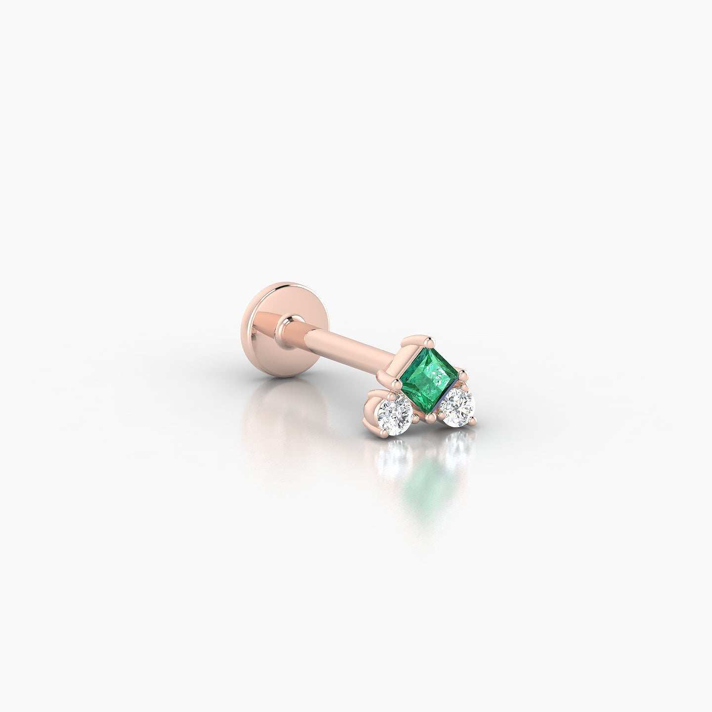 Ariana S | 18k Rose Gold 8 mm 4.5 mm Emerald & Diamond Piercing