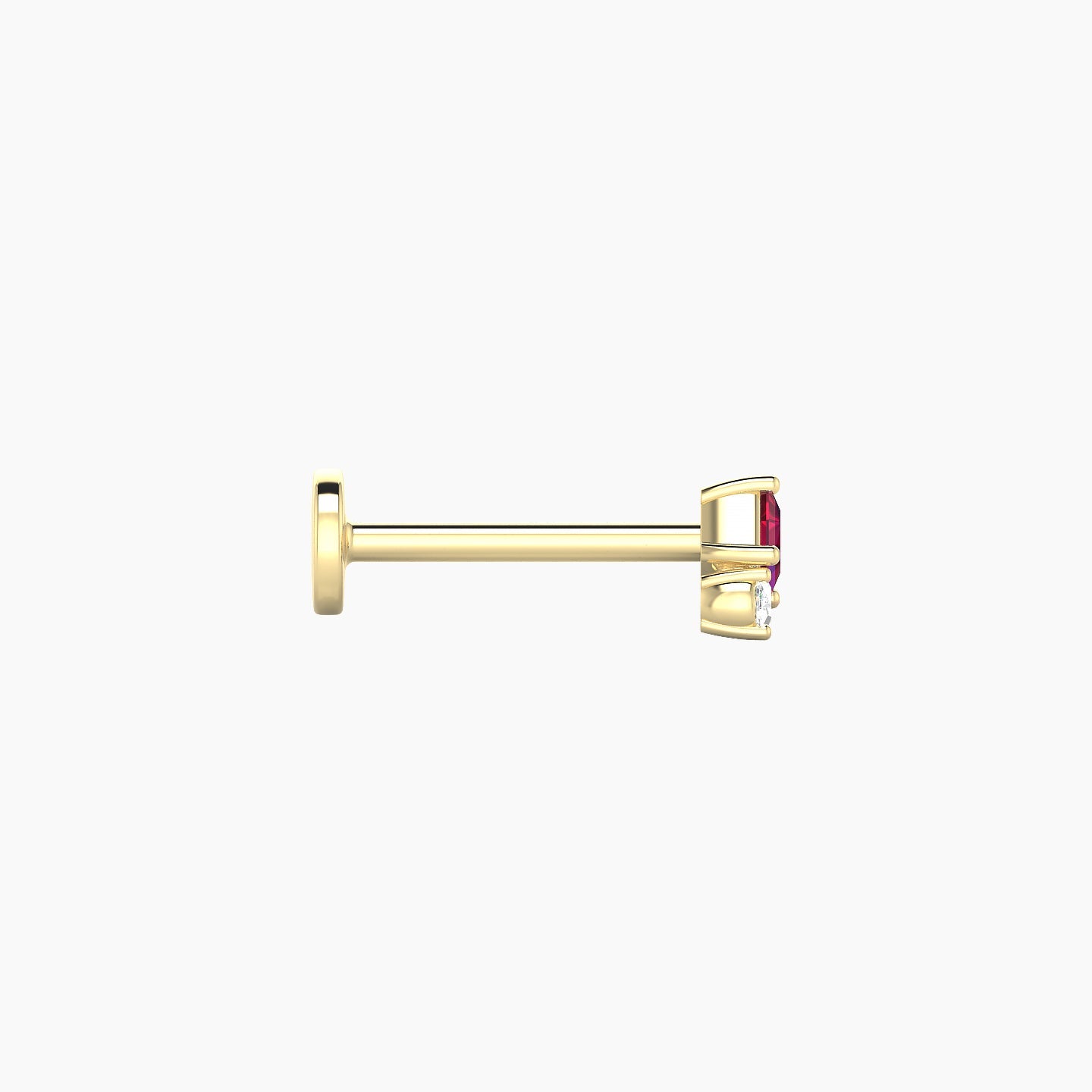 Ariana S | 18k Yellow Gold 8 mm 4.5 mm Ruby & Diamond Piercing