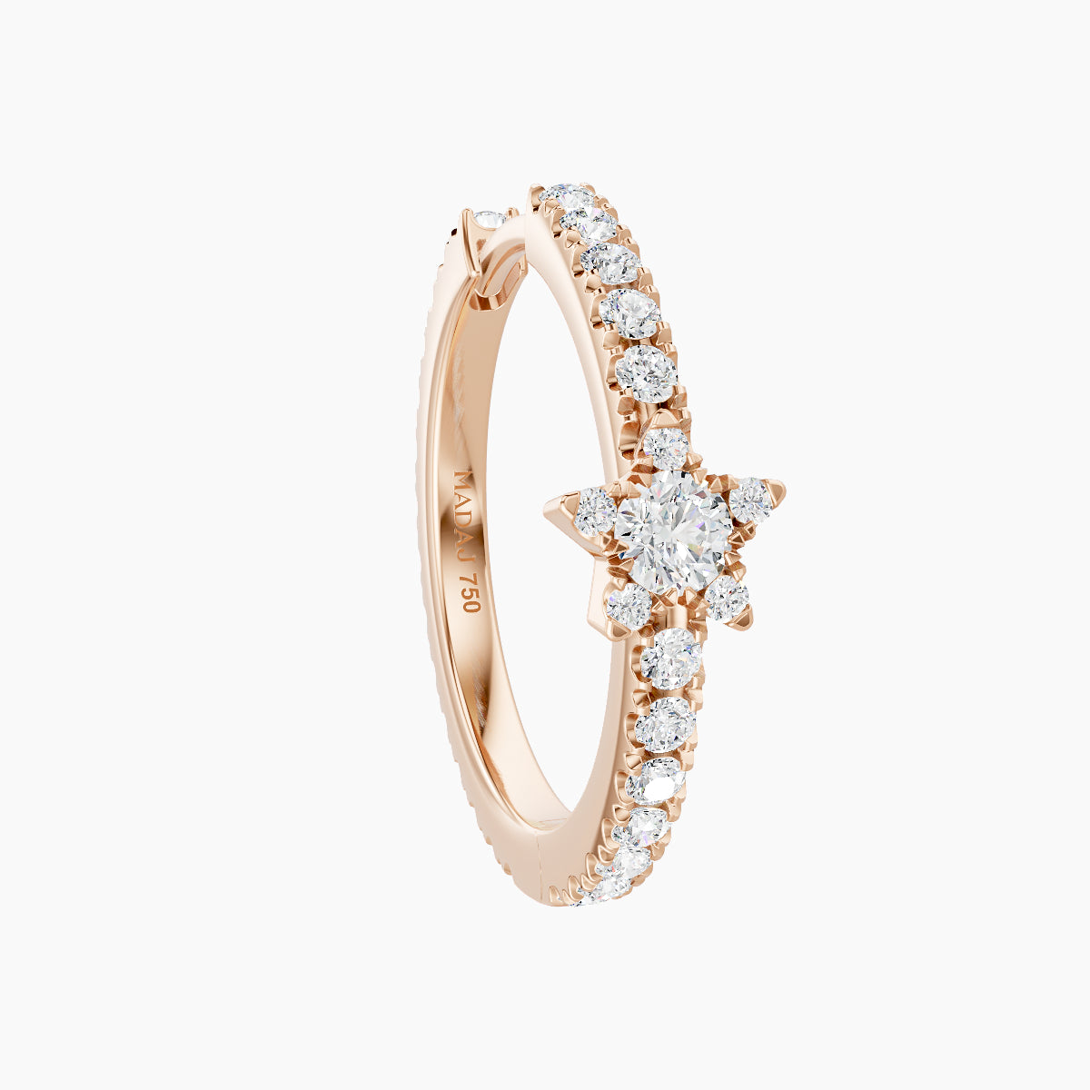 Asteria | 18k Rose Gold 11 mm Star Diamond Hoop Piercing