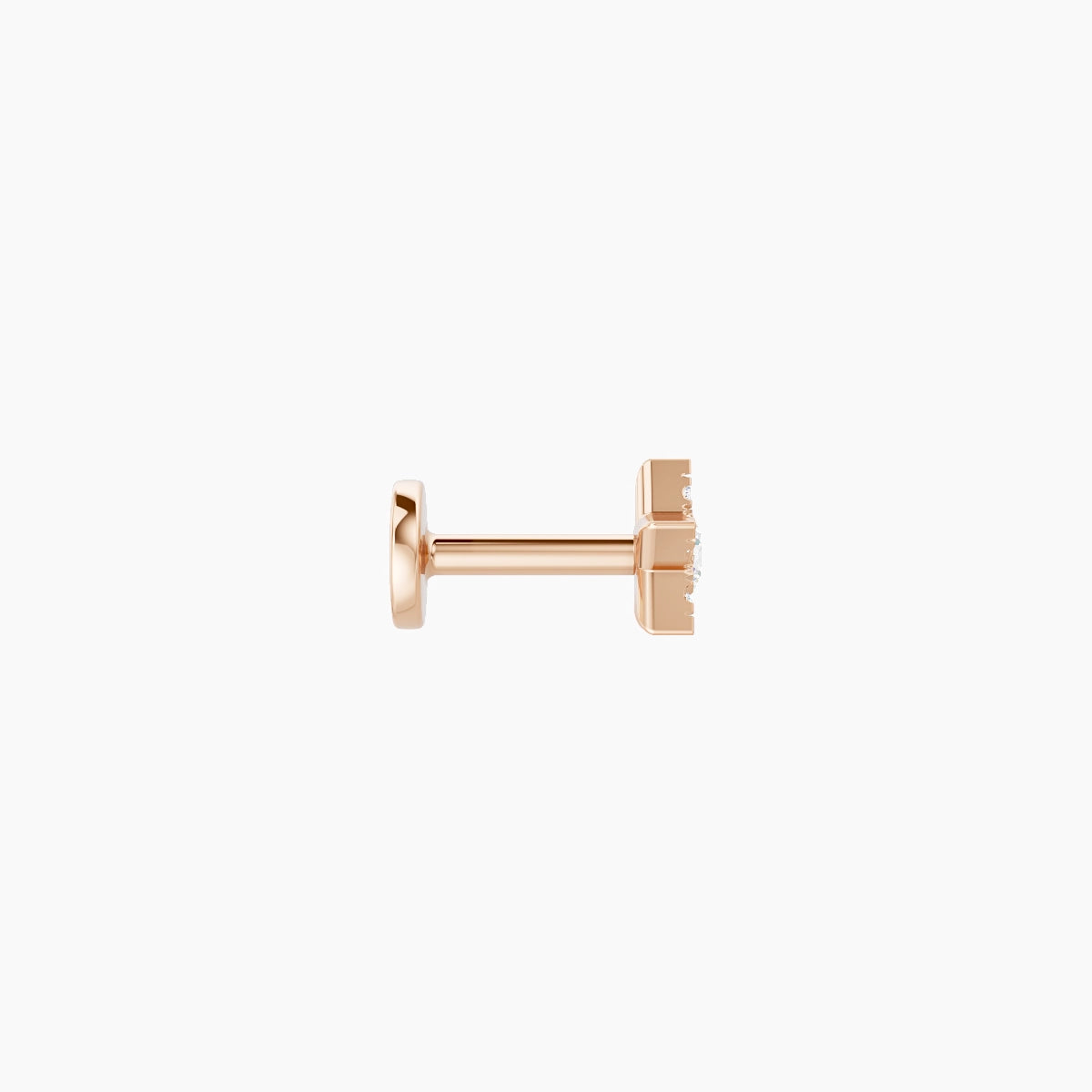 Asteria | Piercing Étoile Diamant Or Rose 18k Hypoallergénique 4.5 mm 5 mm