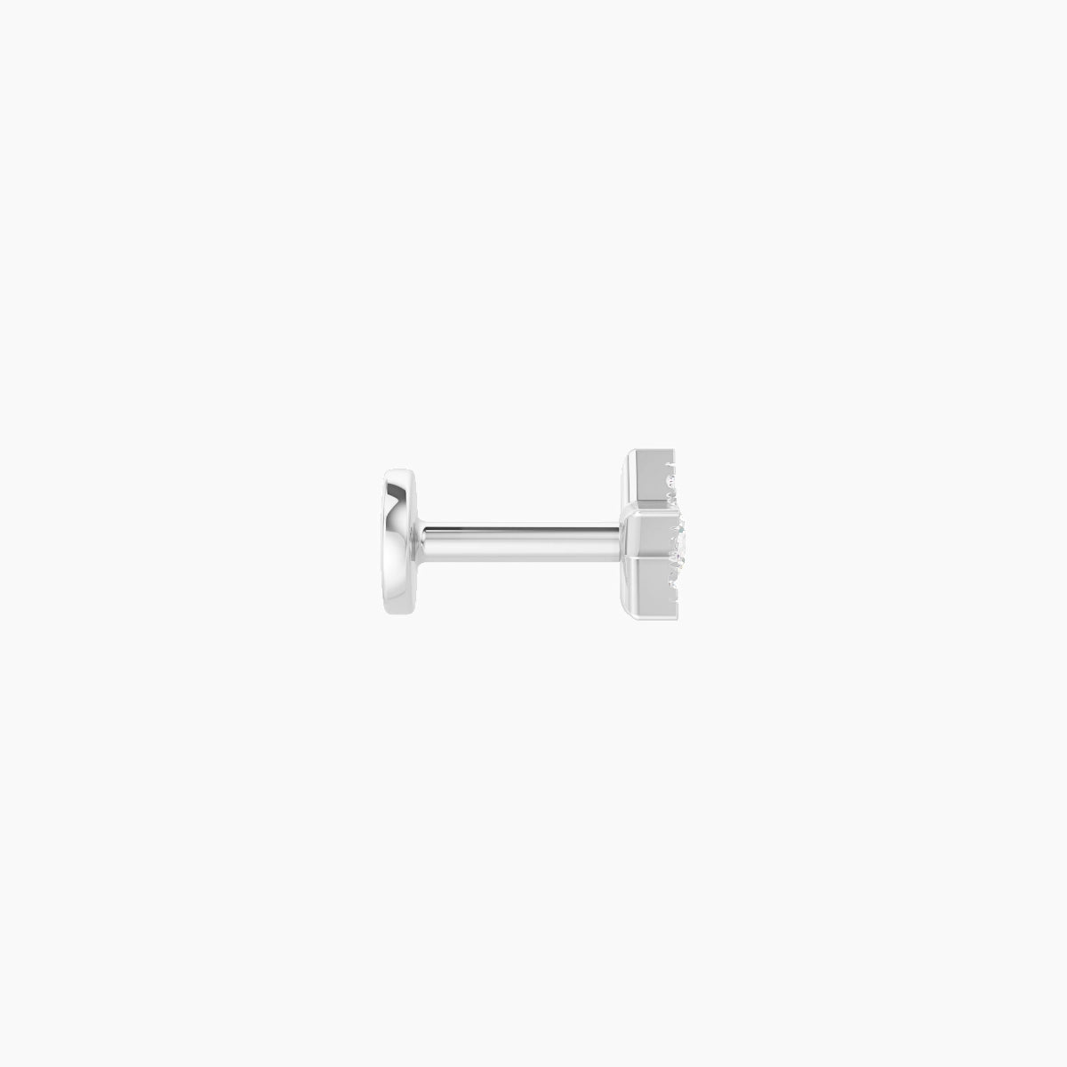 Asteria | Piercing Étoile Diamant Or Blanc 18k Hypoallergénique 4.5 mm 5 mm