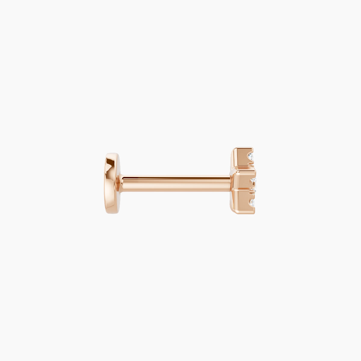 Asteria | 18k Rose Gold 5 mm 6.5 mm Star Diamond Nose Piercing