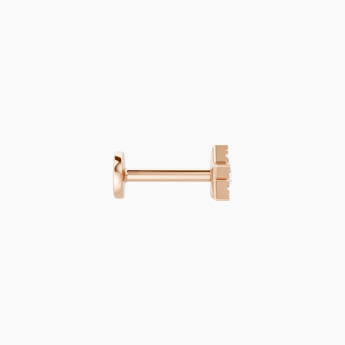 Asteria | Piercing Étoile Diamant Or Rose 18k Hypoallergénique 4.5 mm 6.5 mm