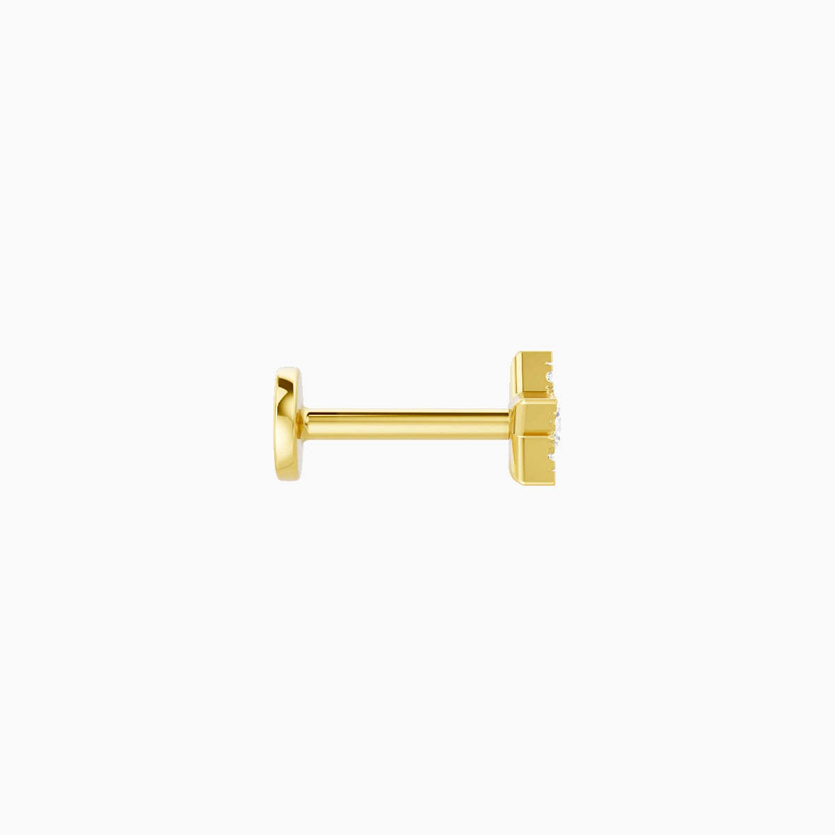 Asteria | Piercing Étoile Diamant Or Jaune 18k Hypoallergénique 4.5 mm 6.5 mm