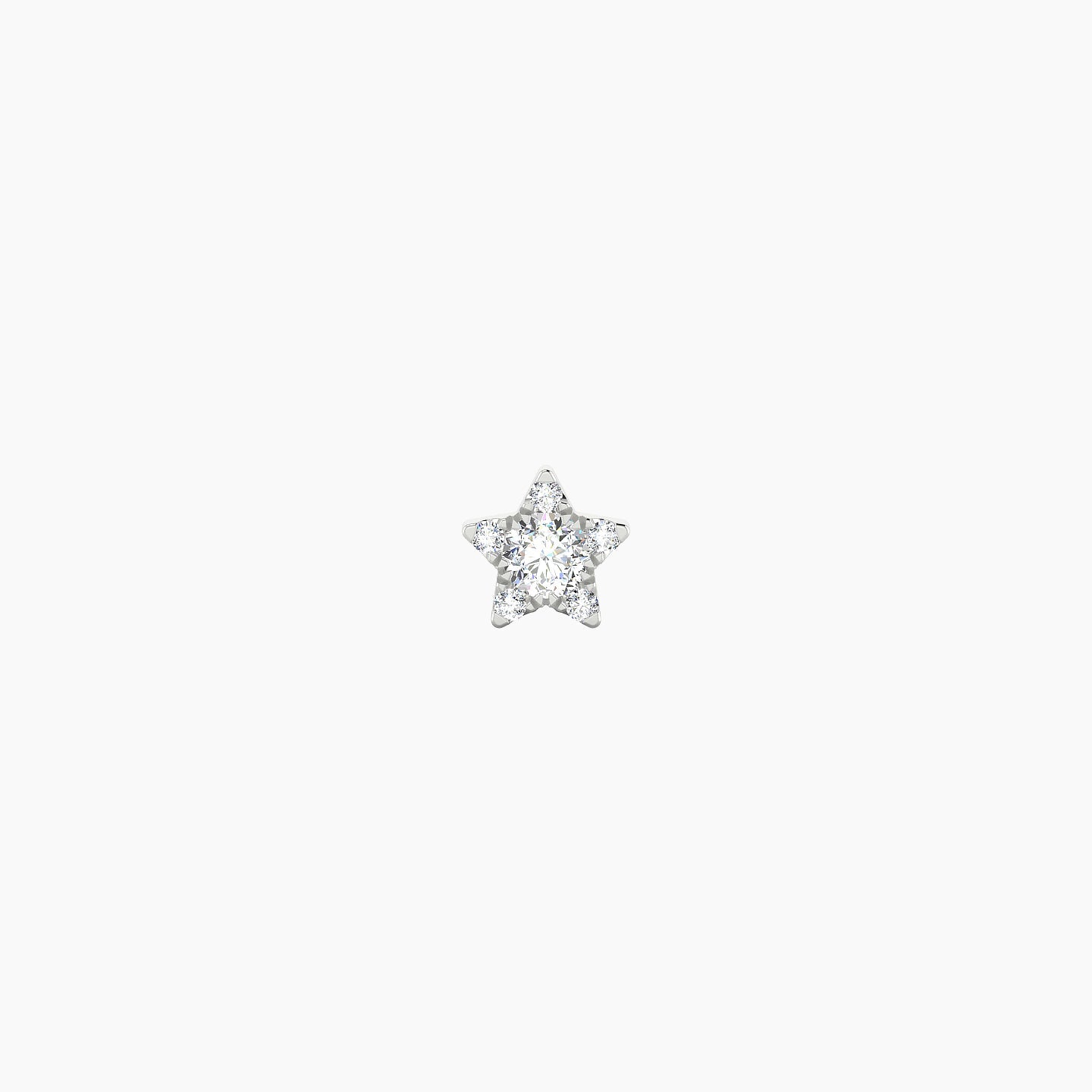 Asteria | 18k White Gold 5 mm 8 mm Star Diamond Nostril Piercing