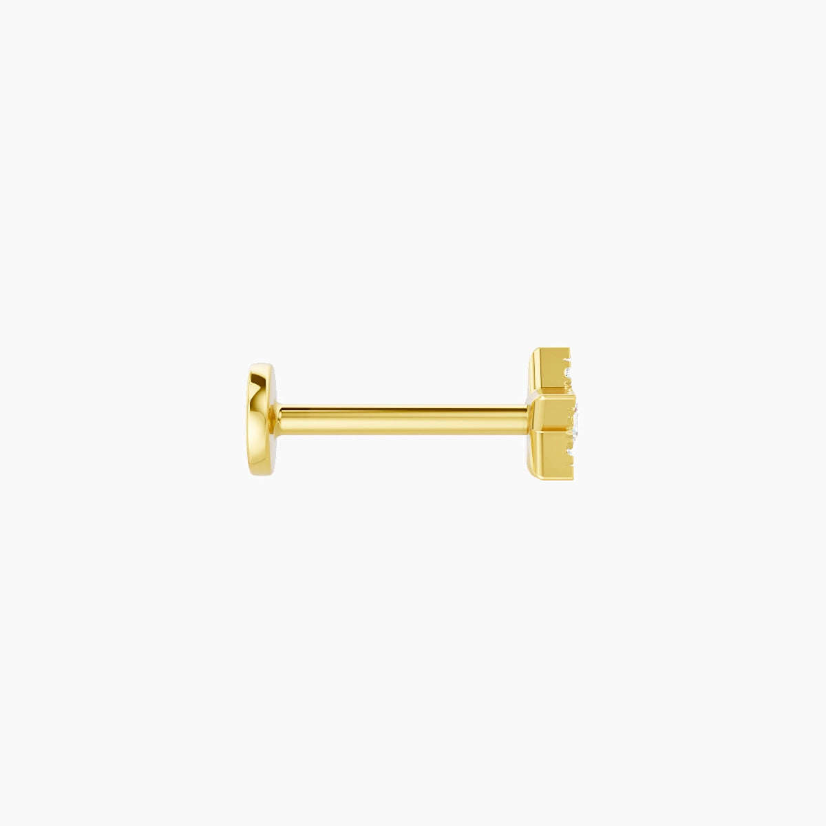 Asteria | Piercing Étoile Diamant Or Jaune 18k Hypoallergénique 4.5 mm 8 mm