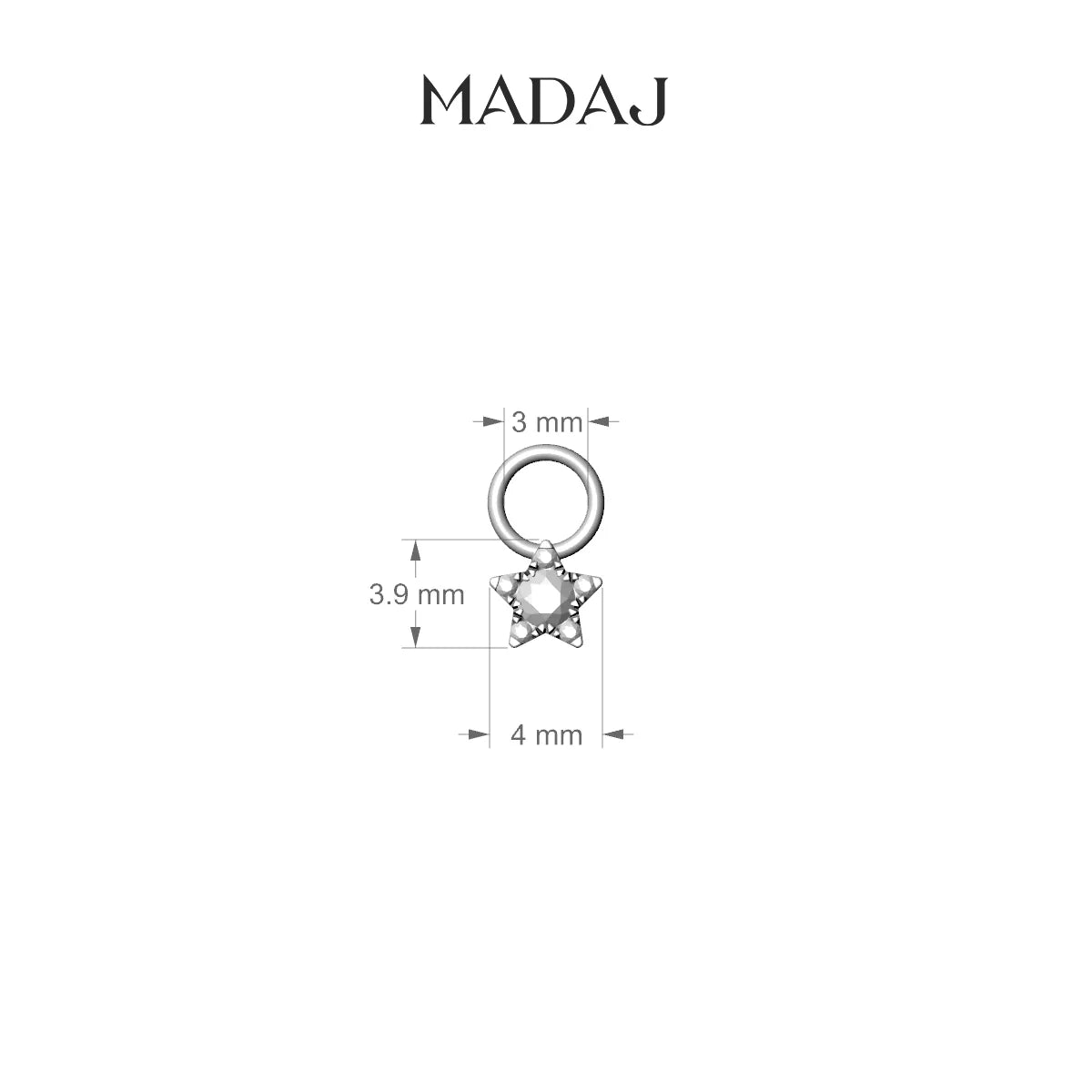 Asteria | 18k Yellow Gold 4 mm Star Diamond Charm