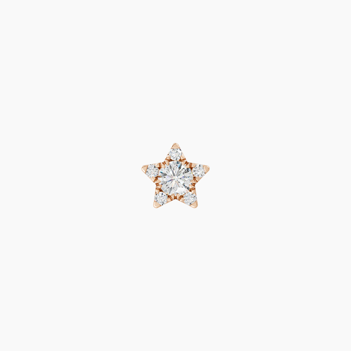 Asteria | 18k Rose Gold 5 mm Star Diamond Earring