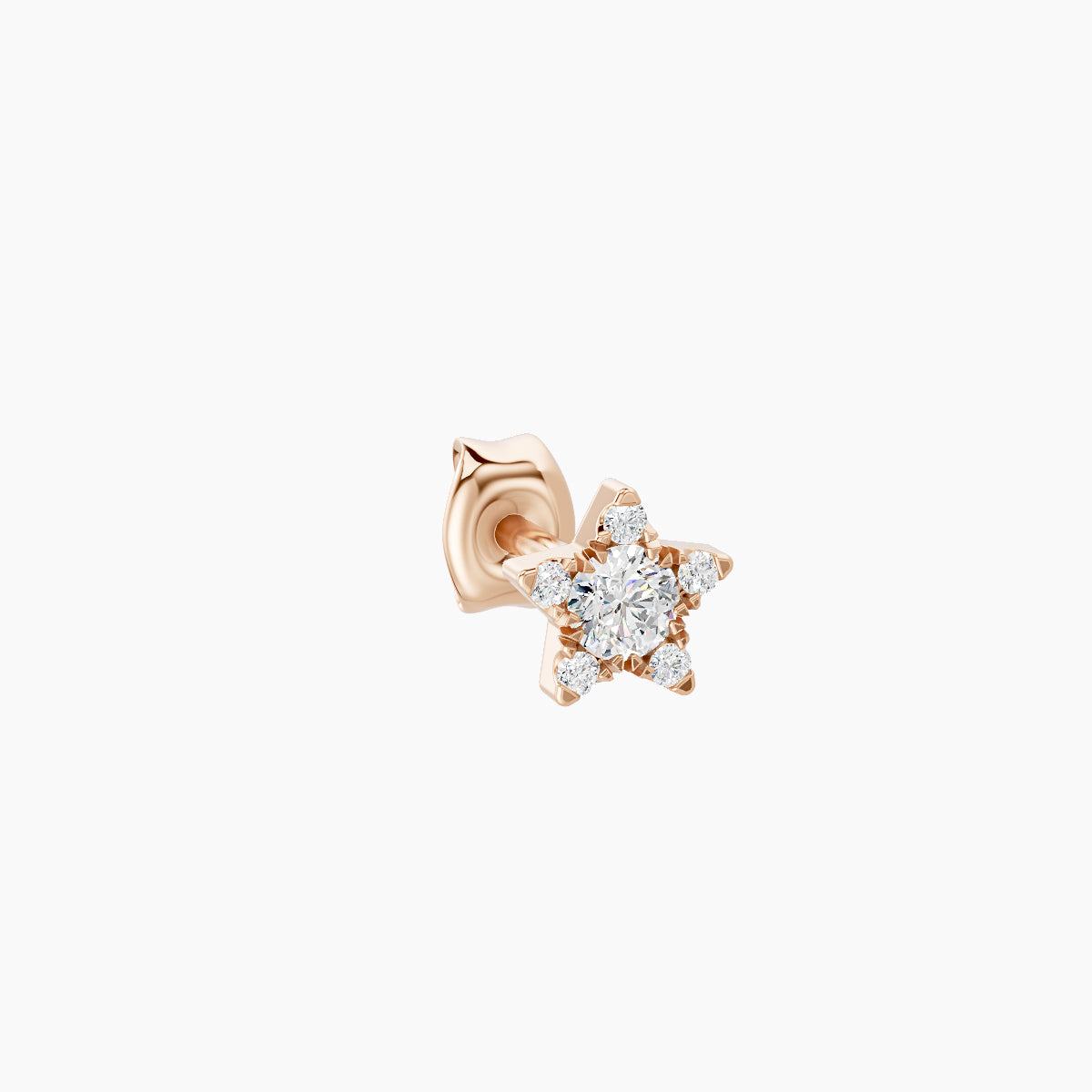 Asteria | 18k Rose Gold 5 mm Star Diamond Earring