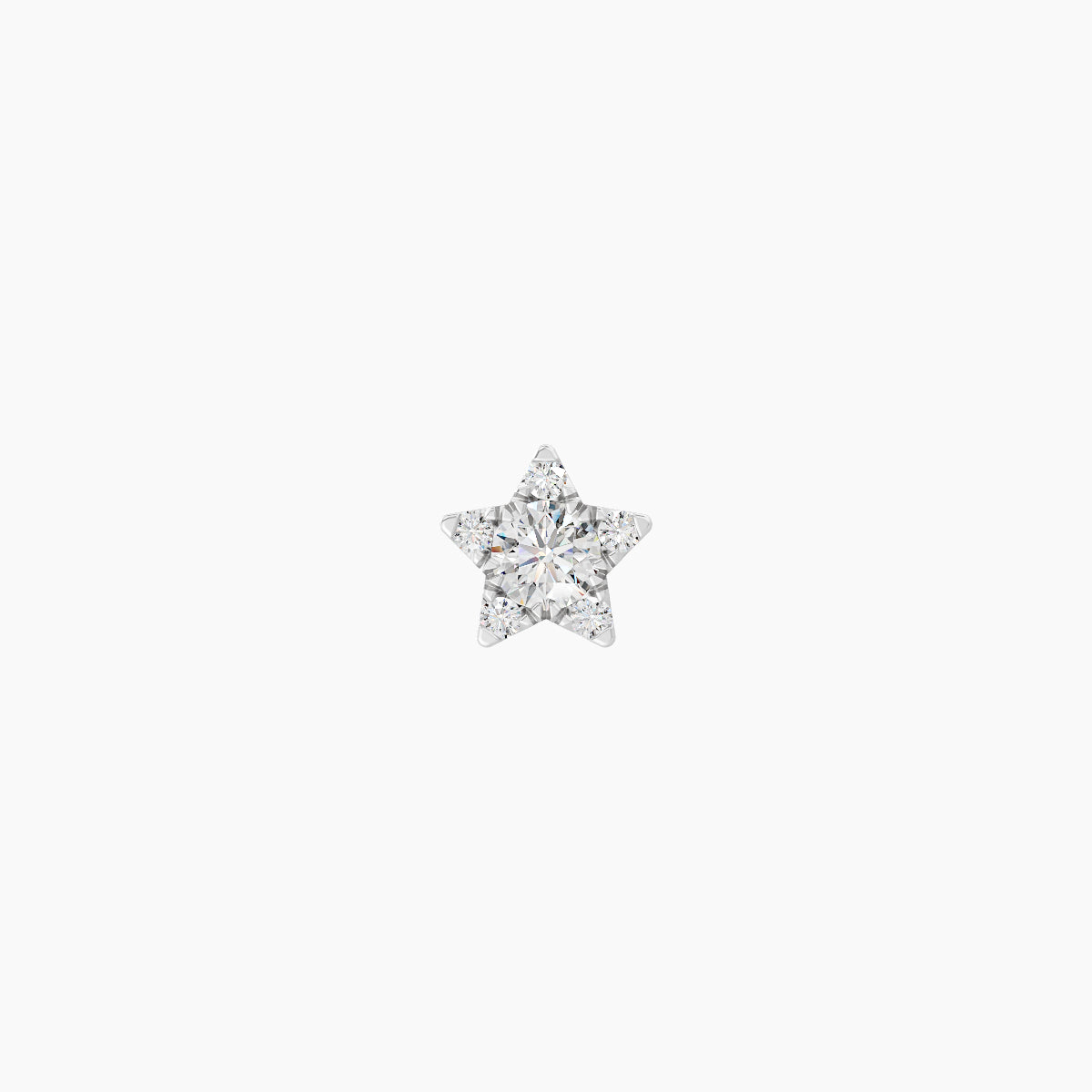 Asteria | 18k White Gold 5 mm Star Diamond Earring