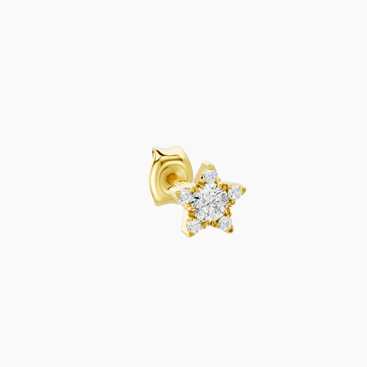 Asteria | 18k Yellow Gold 5 mm Star Diamond Earring