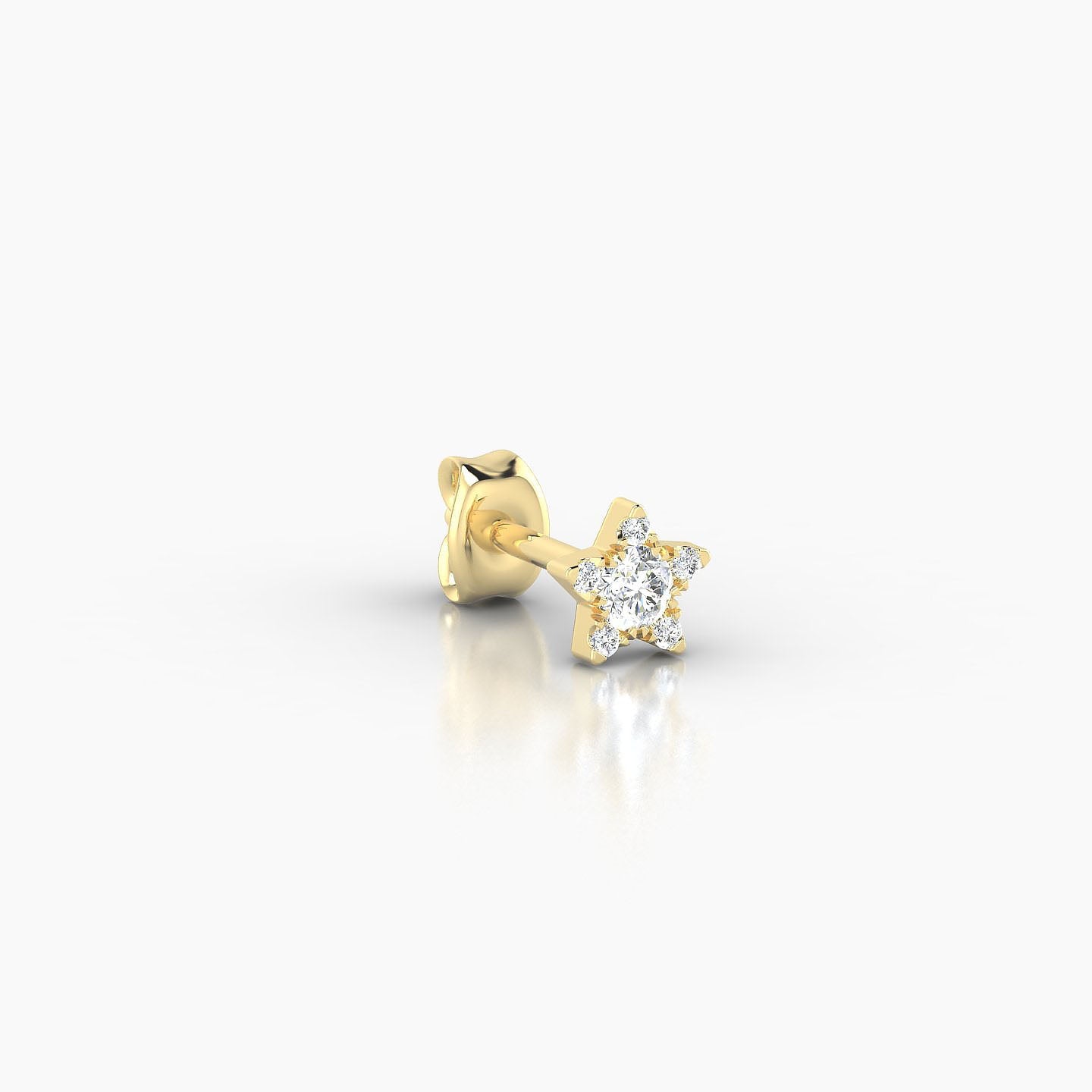 Asteria | 18k Yellow Gold 5 mm Star Diamond Earring