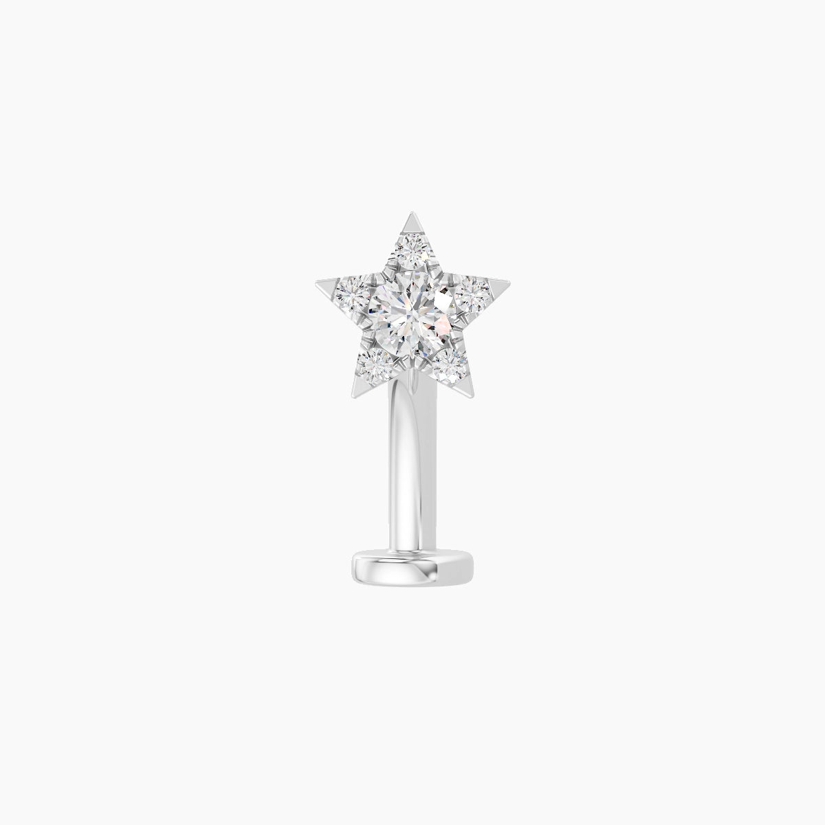 Asteria | 18k White Gold 5.6 mm 10 mm Star Diamond Floating Navel Piercing