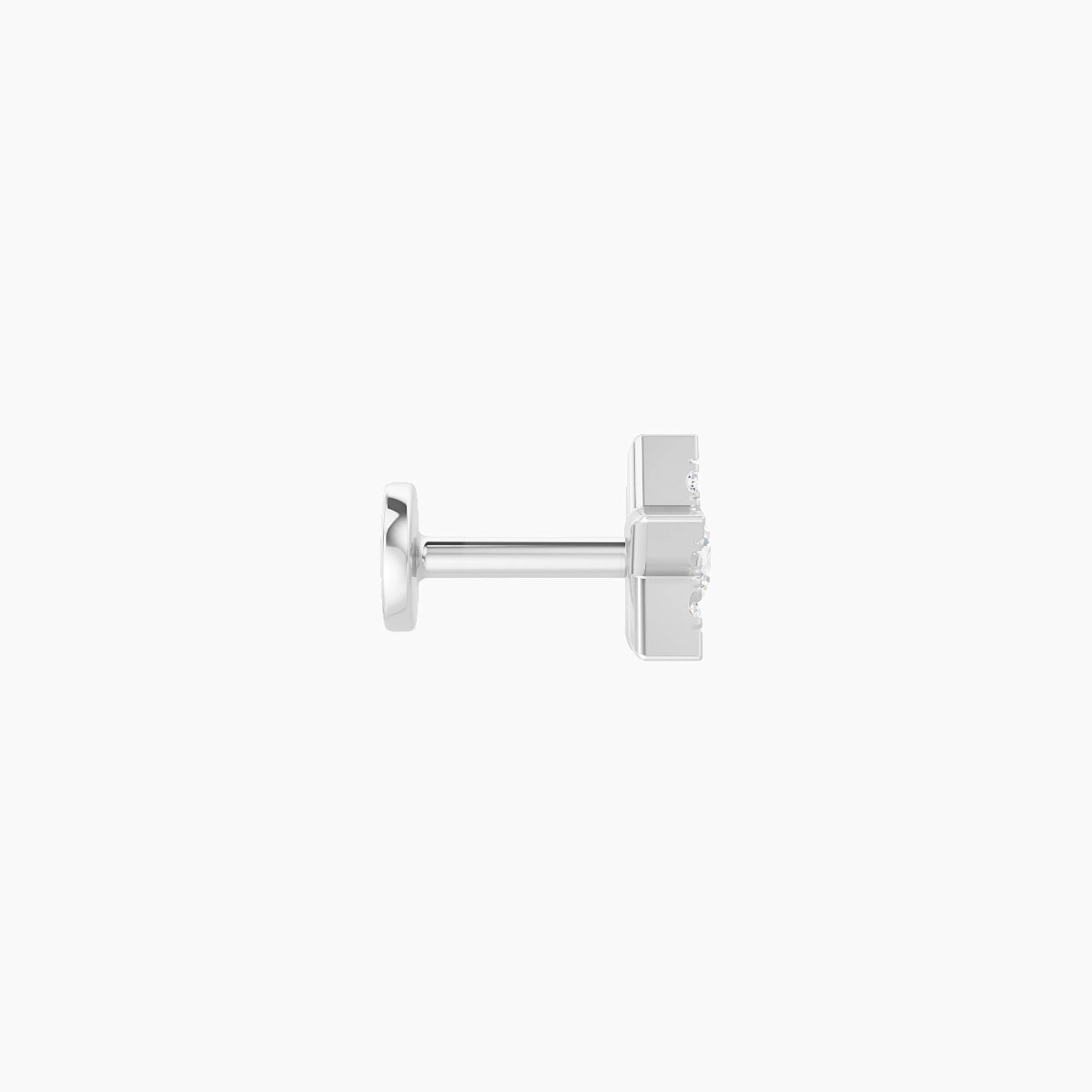 Asteria | Piercing Étoile Diamant Or Blanc 18k Hypoallergénique 5.6 mm 5 mm