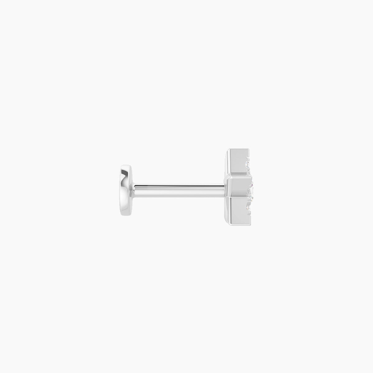Asteria | Piercing Étoile Diamant Or Blanc 18k Hypoallergénique 5.6 mm 6.5 mm