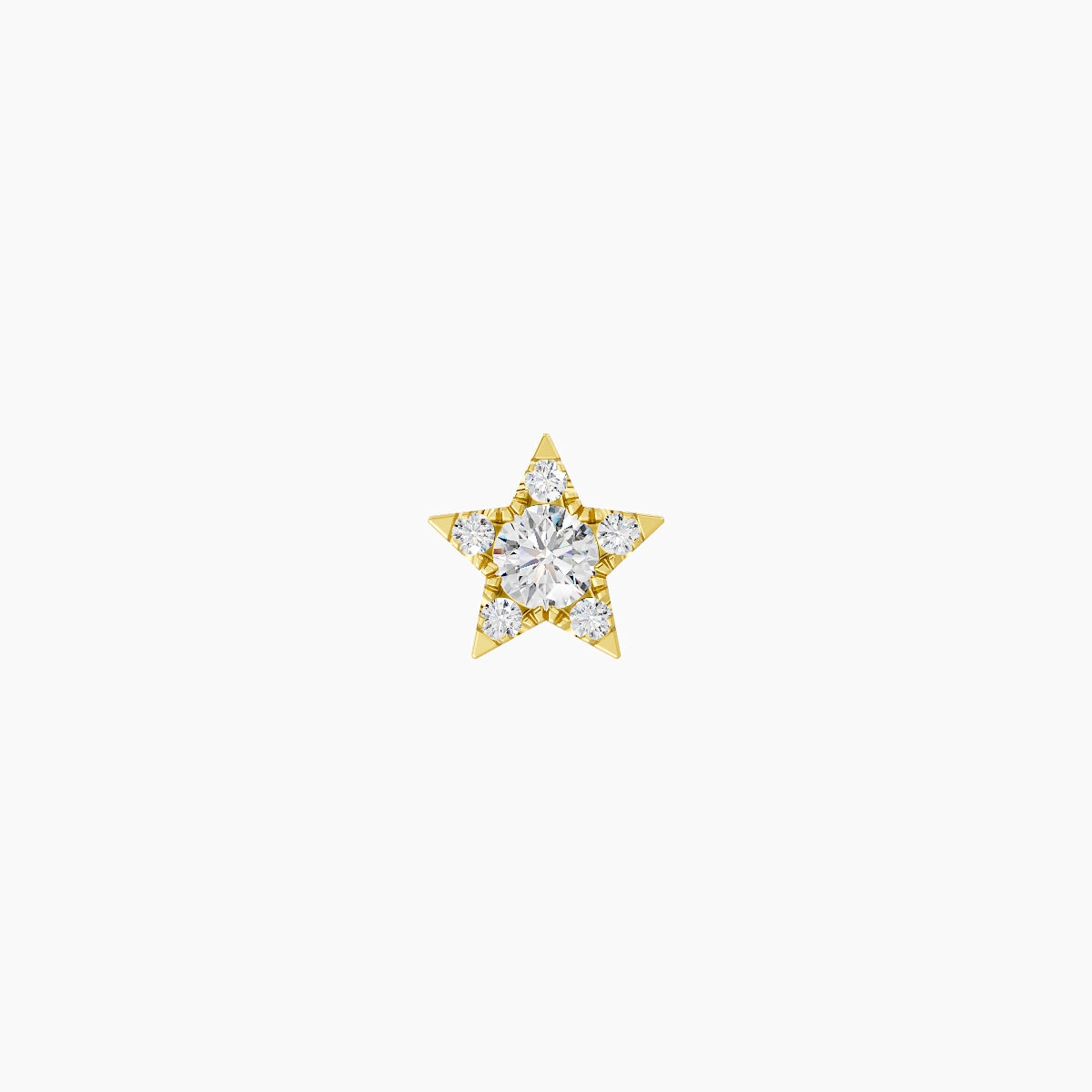 Asteria | Piercing Étoile Diamant Or Jaune 18k Hypoallergénique 5.6 mm 6.5 mm