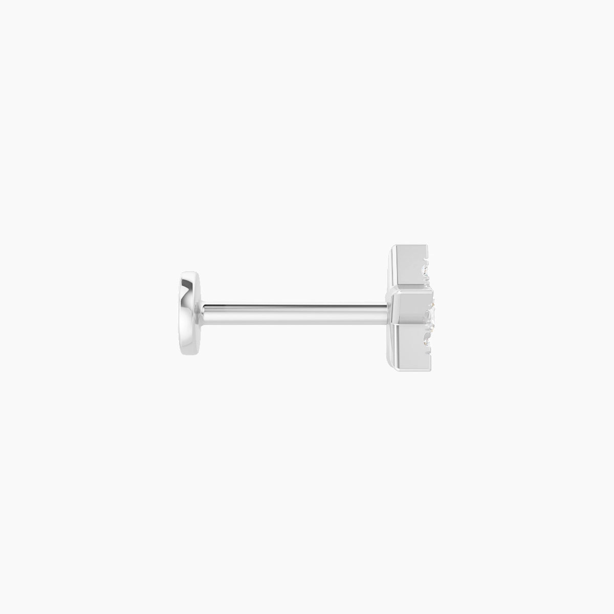 Asteria | Piercing Étoile Diamant Or Blanc 18k Hypoallergénique 5.6 mm 8 mm