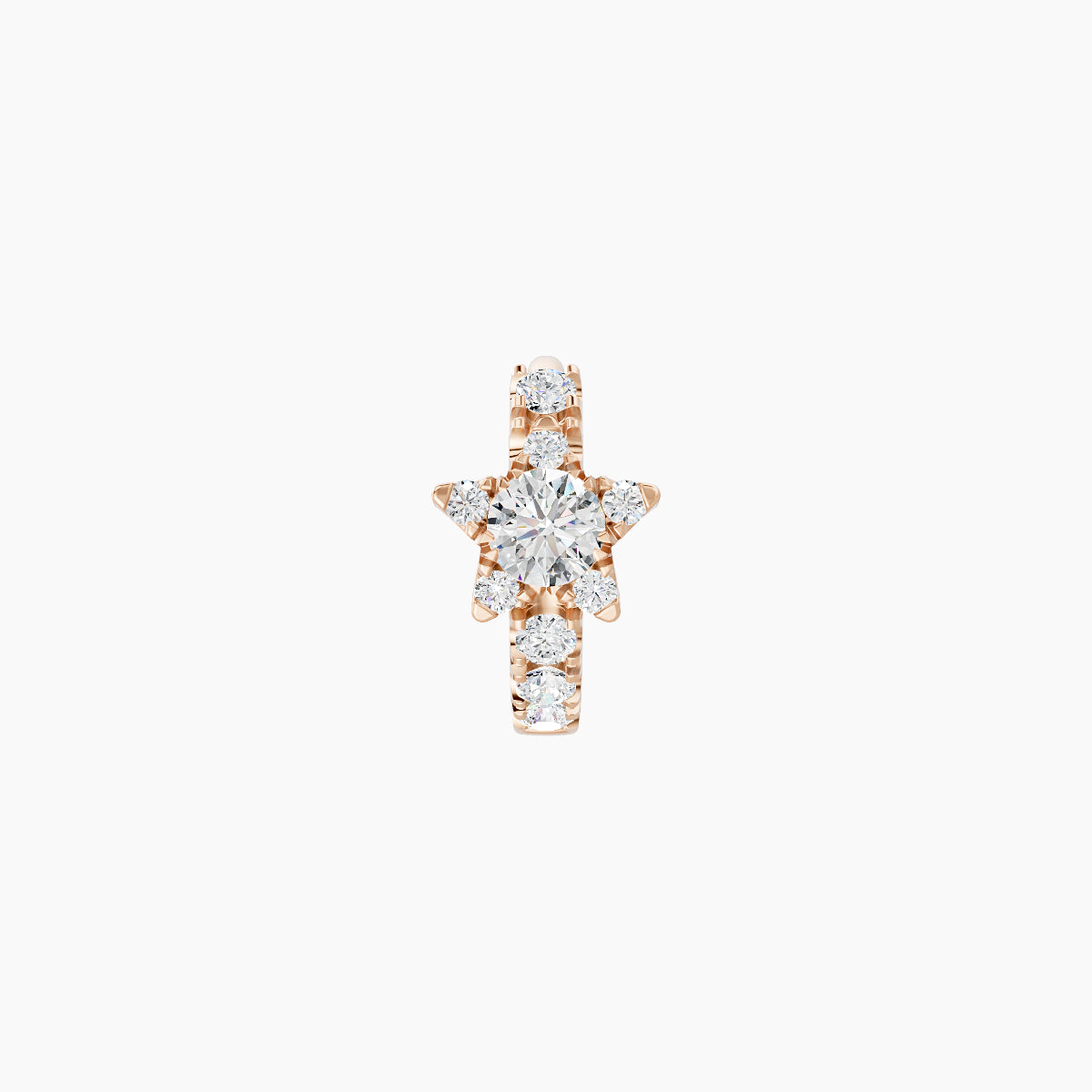 Asteria | 18k Rose Gold 5 mm Star Diamond Hoop Piercing