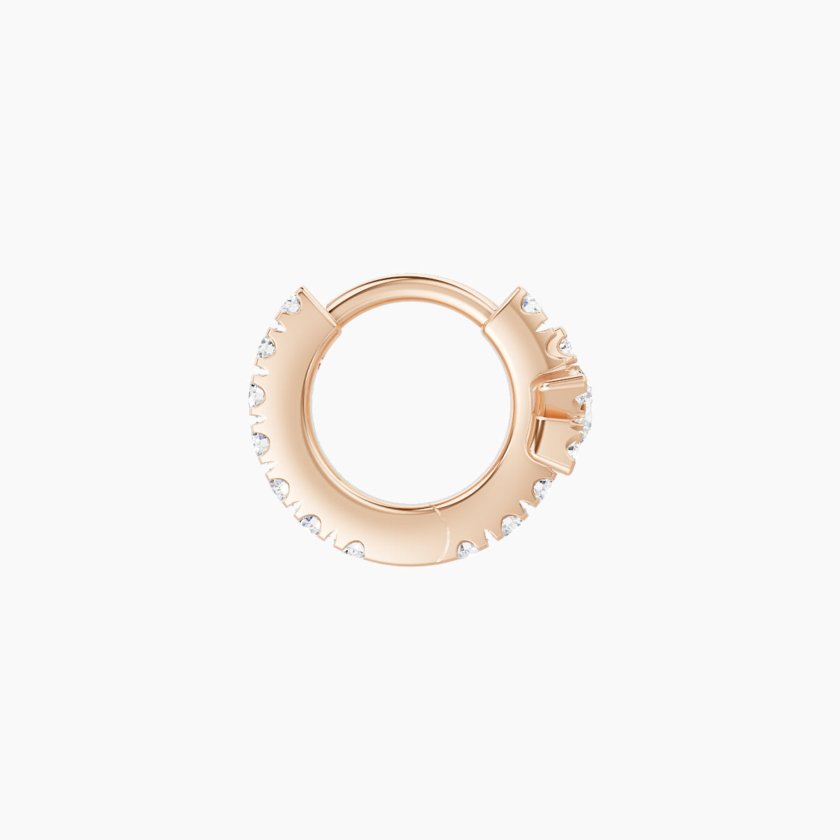 Asteria | 18k Rose Gold 5 mm Star Diamond Hoop Piercing