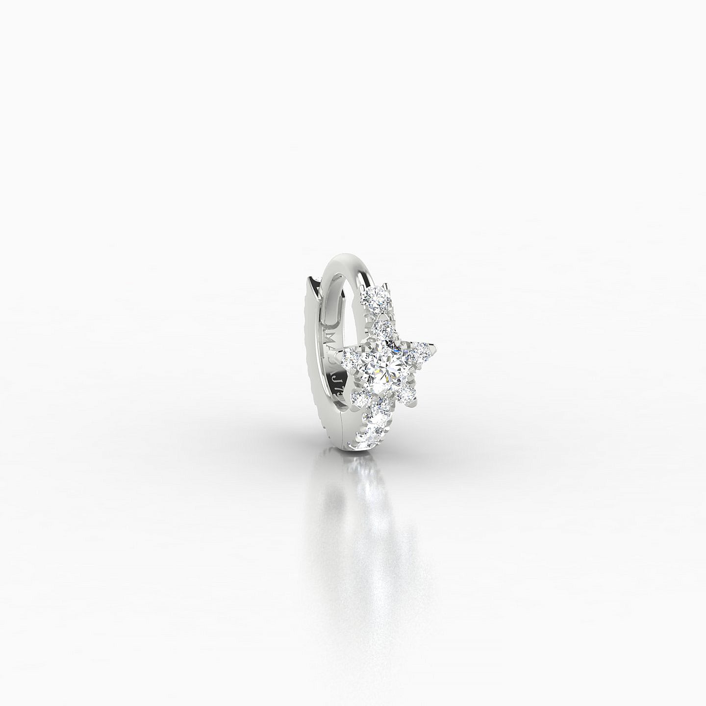 Asteria | 18k White Gold 5 mm Star Diamond Hoop Piercing