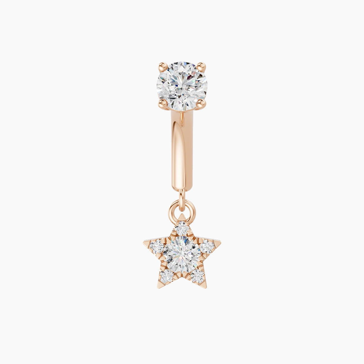 Asteria | 18k Rose Gold 6 mm Star Diamond Rook Piercing