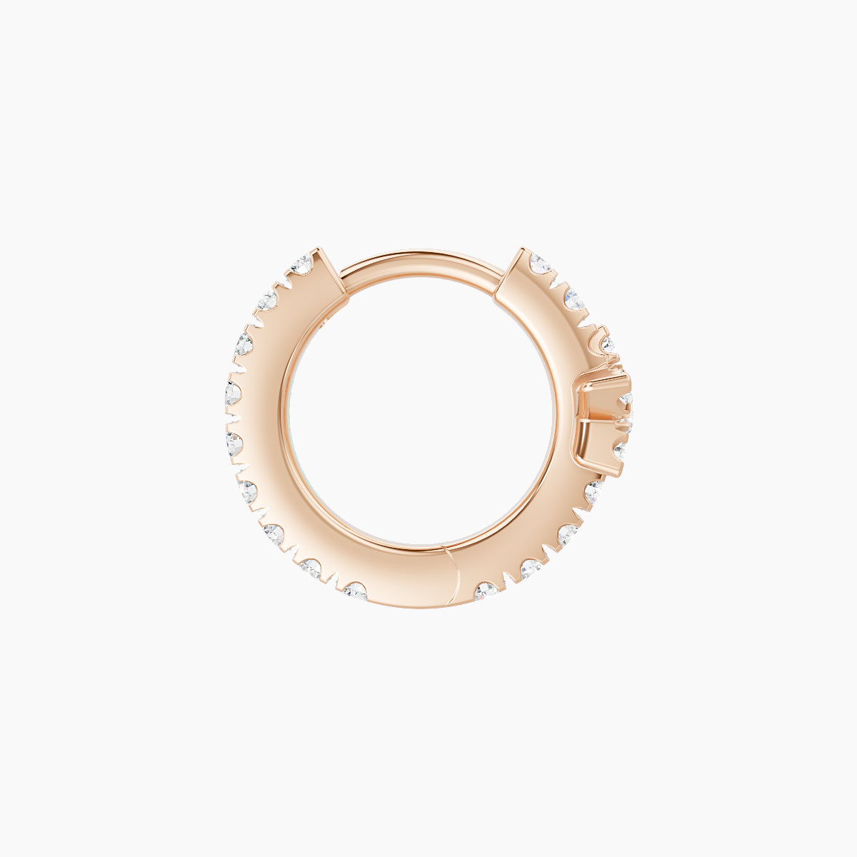 Asteria | 18k Rose Gold 6.5 mm Star Diamond Hoop Piercing