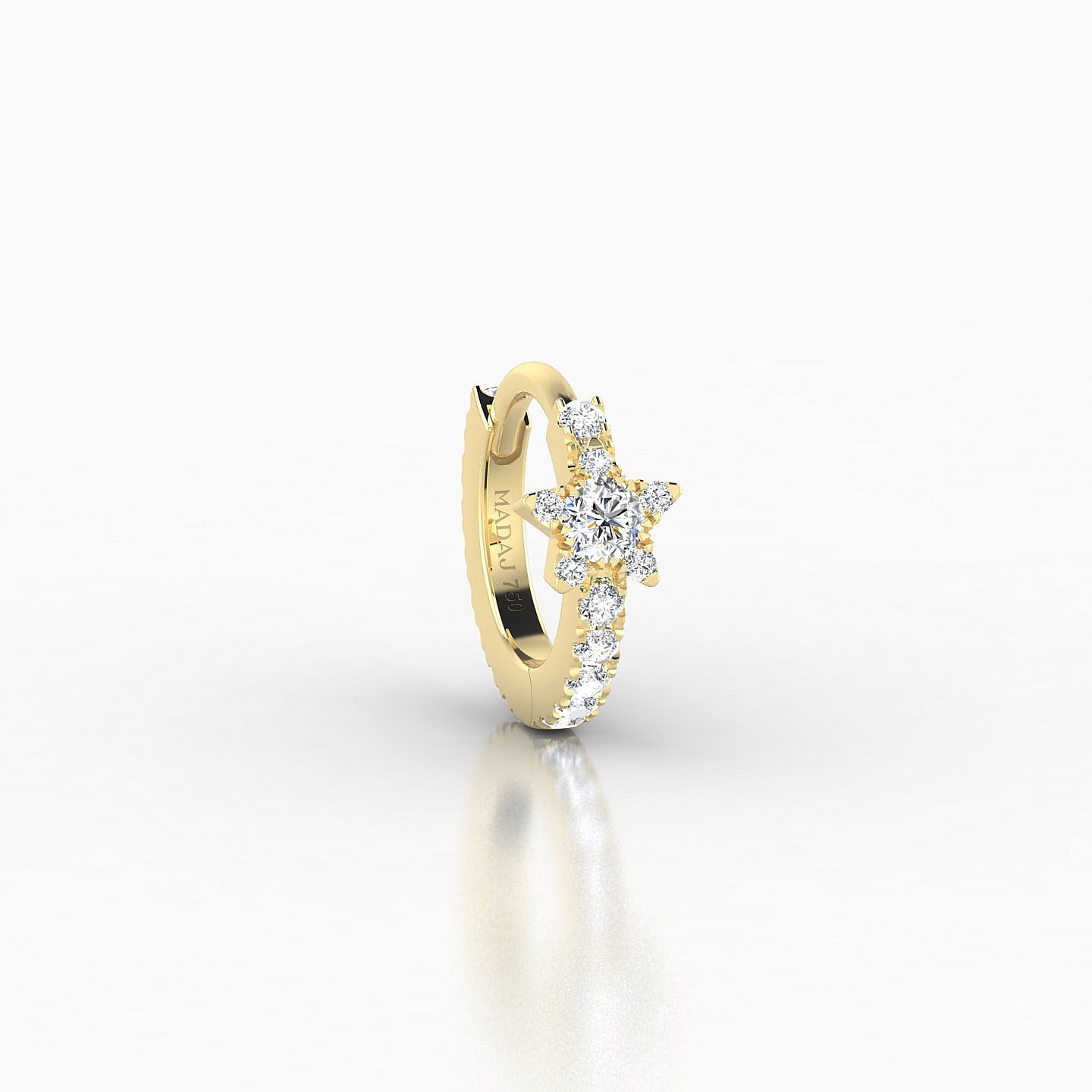 Asteria | 18k Yellow Gold 6.5 mm Star Diamond Nose Ring Piercing