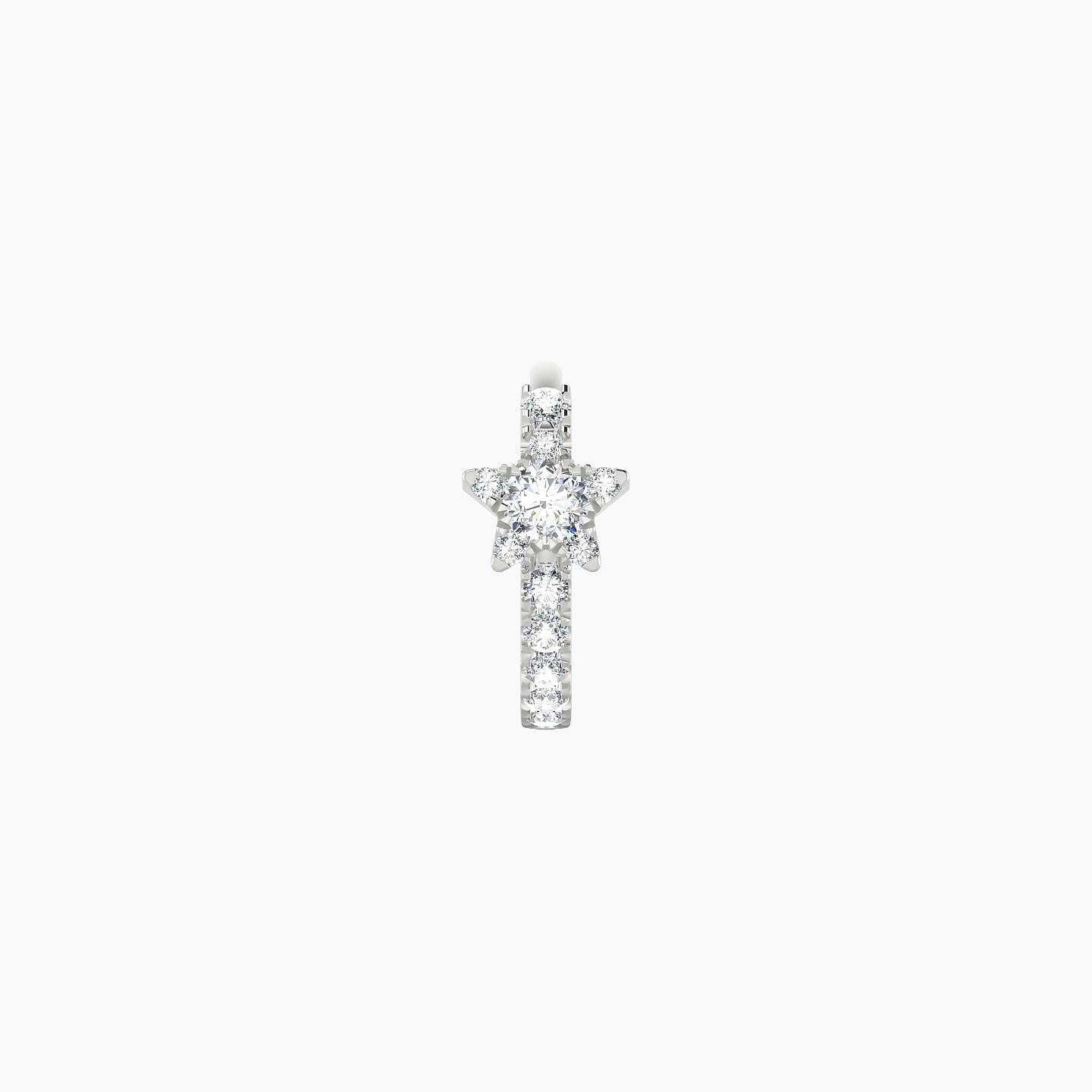 Asteria | 18k White Gold 6.5 mm Star Diamond Nose Ring Piercing