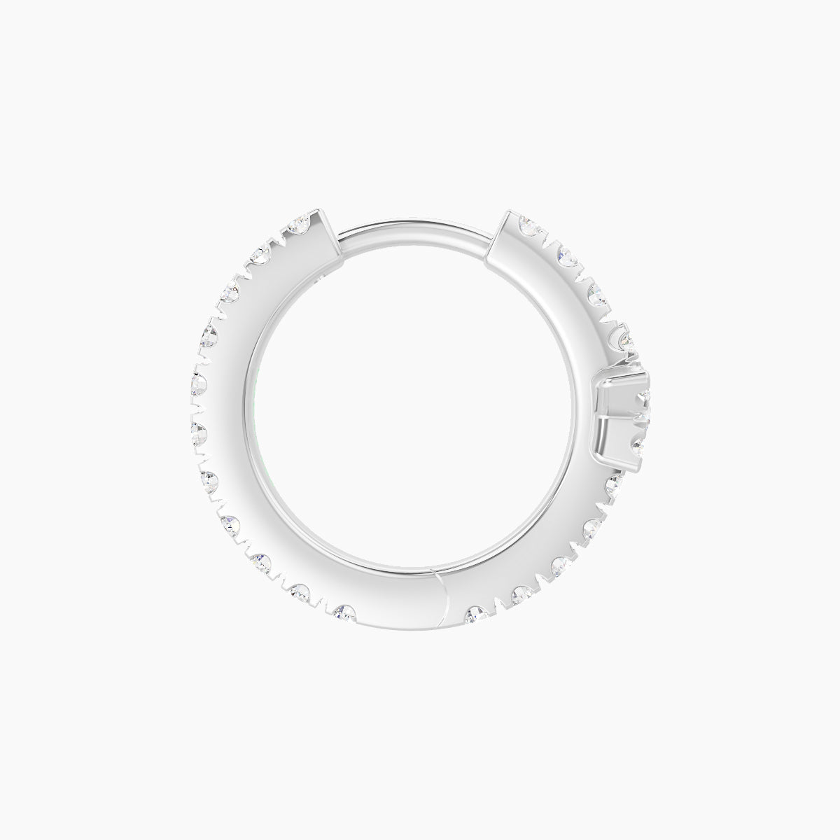 Asteria | 18k White Gold 8 mm Star Diamond Hoop Piercing
